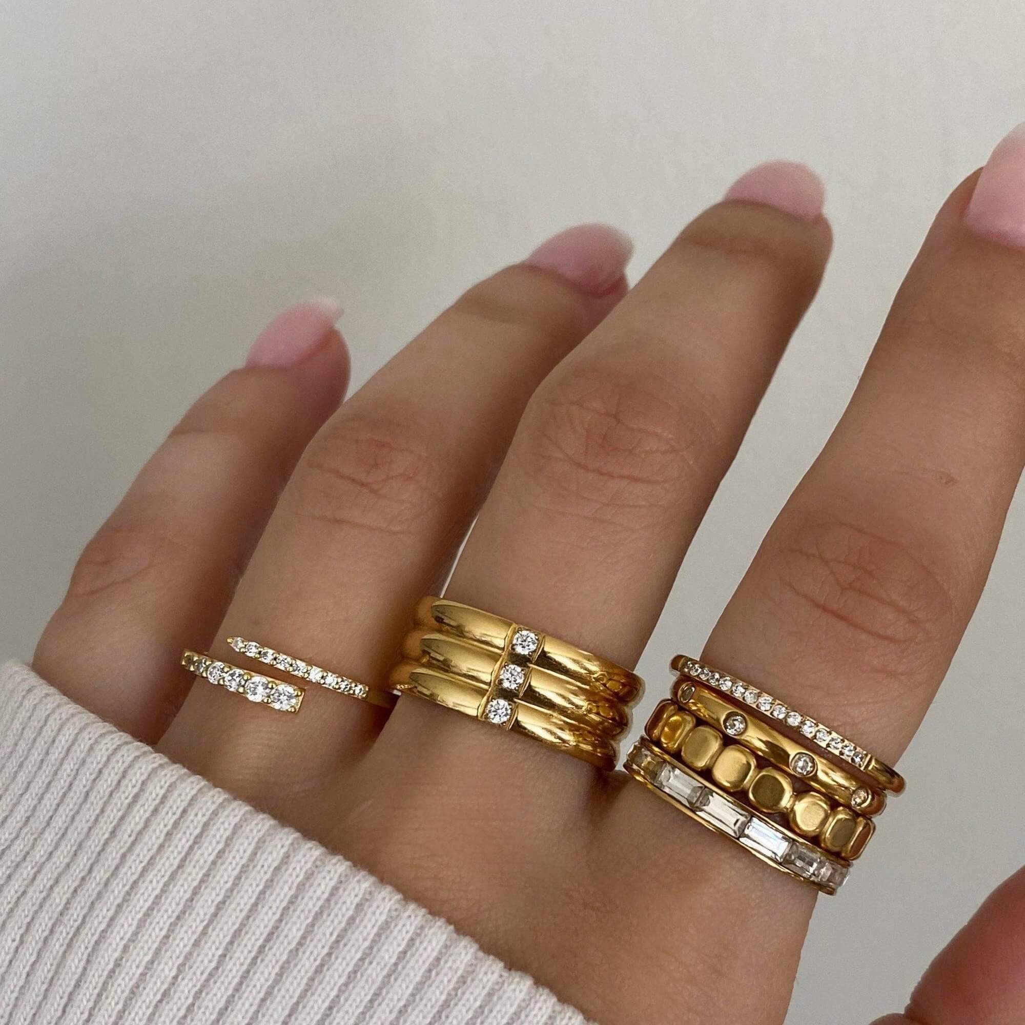 The KimikoR 14K gold-plated wrap ring by Kampy Designs, elegantly styled for a chic and sophisticated statement.