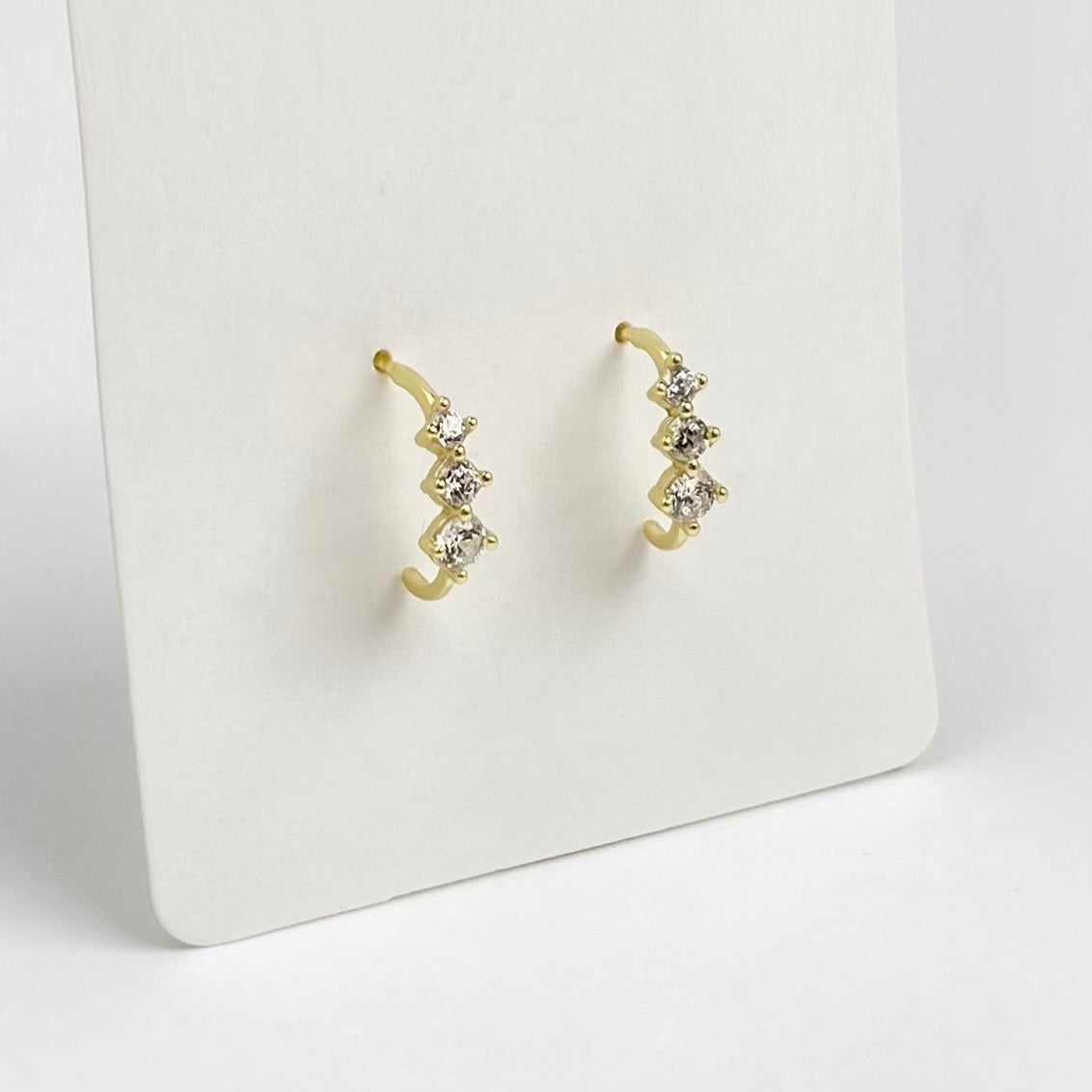 Tiny Diamond Hoop Earrings