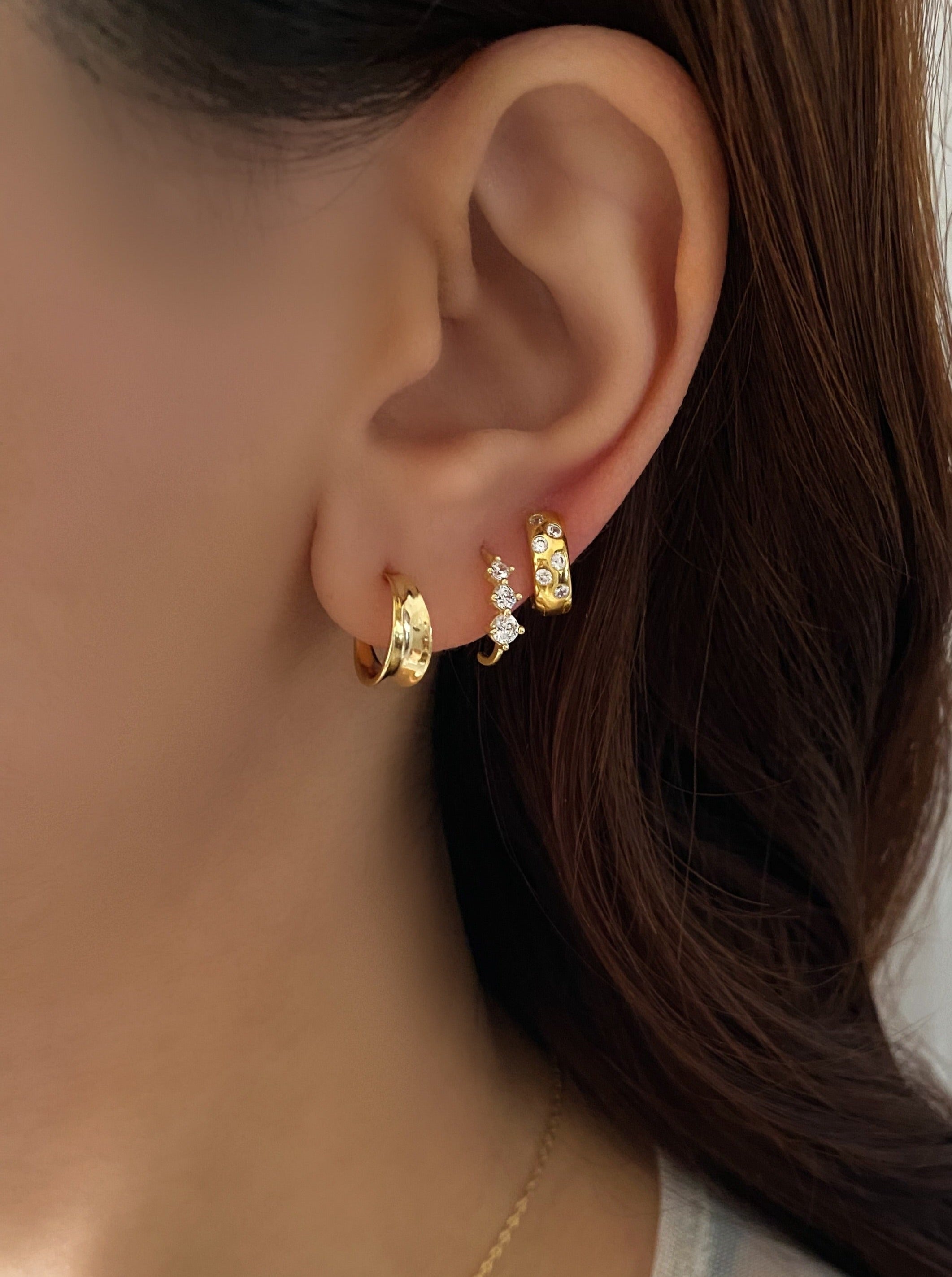 Tiny Diamond Hoop Earrings