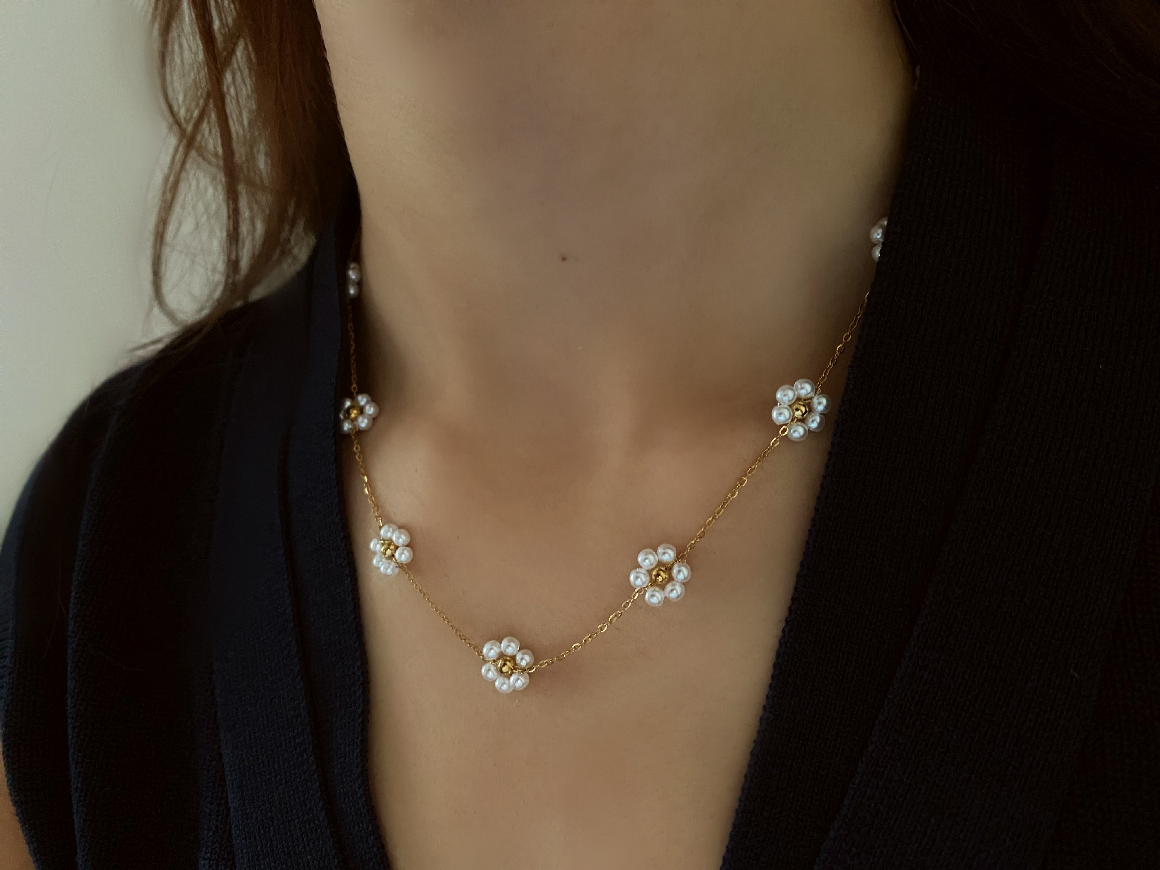 Daisy Flower Choker shown from different angles, featuring its unique daisy flower elements