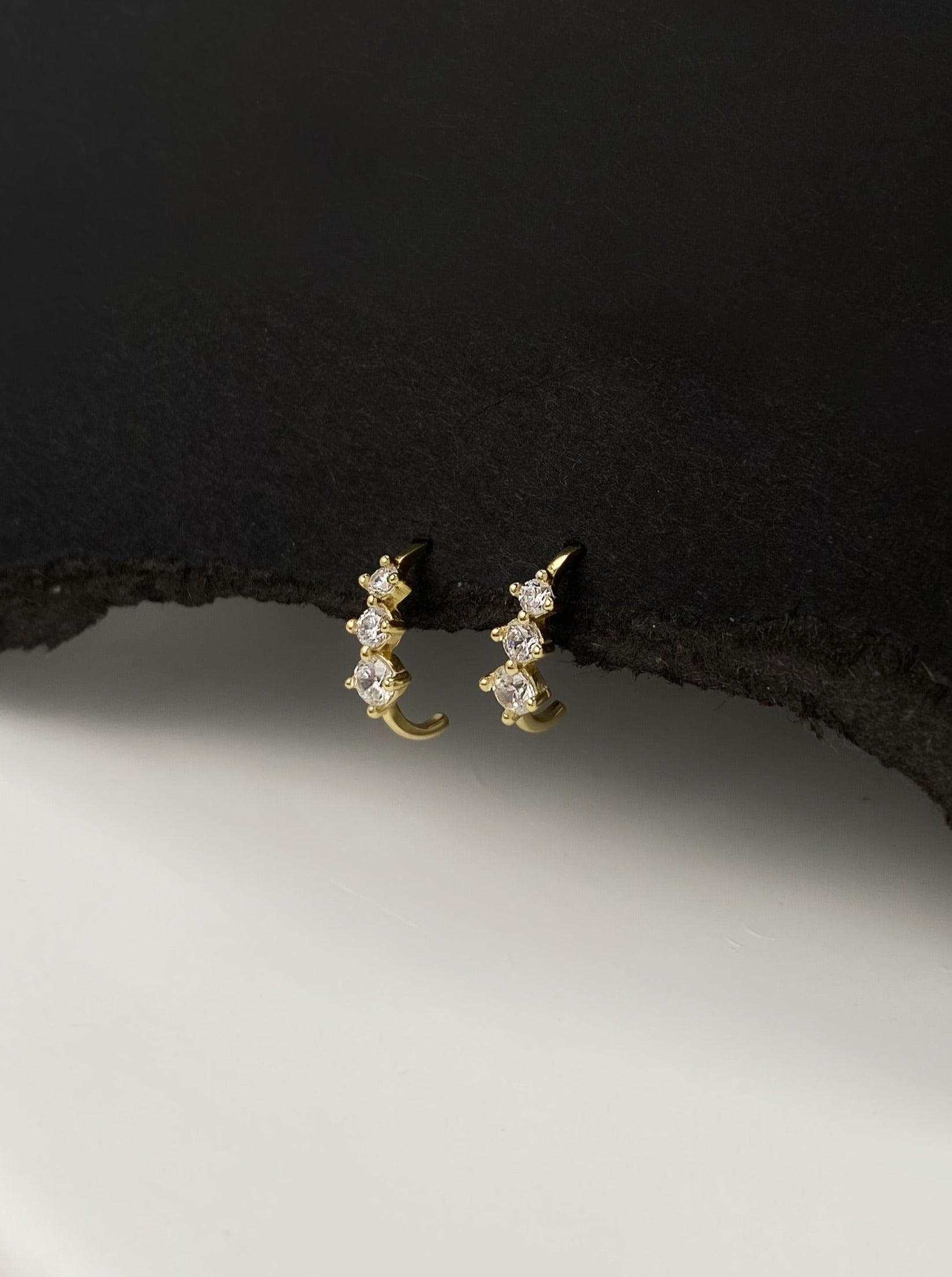 Tiny Diamond Hoop Earrings