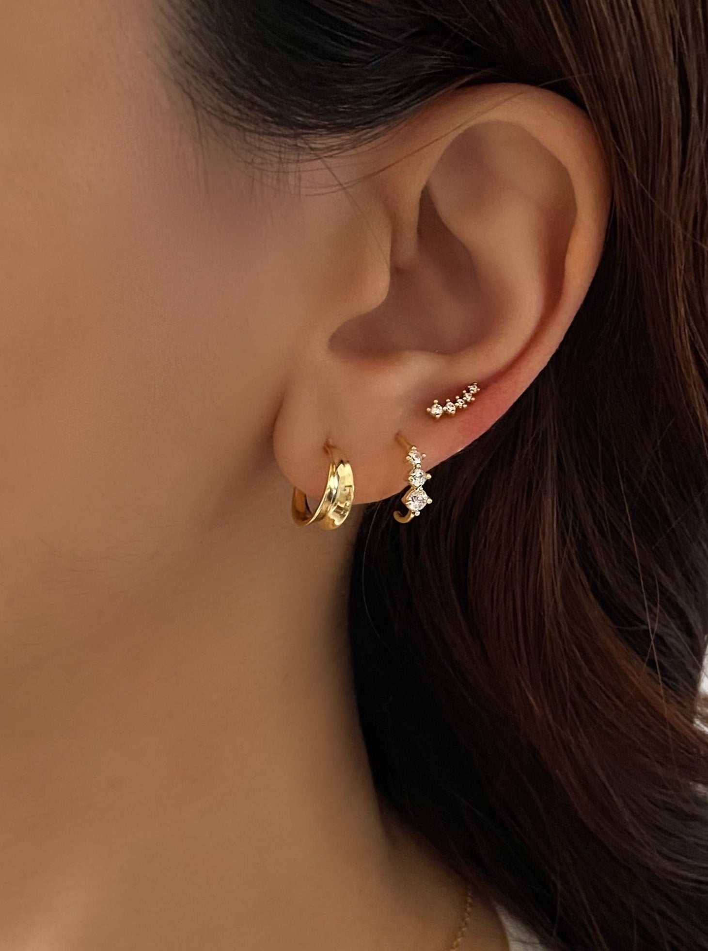 Tiny Diamond Hoop Earrings