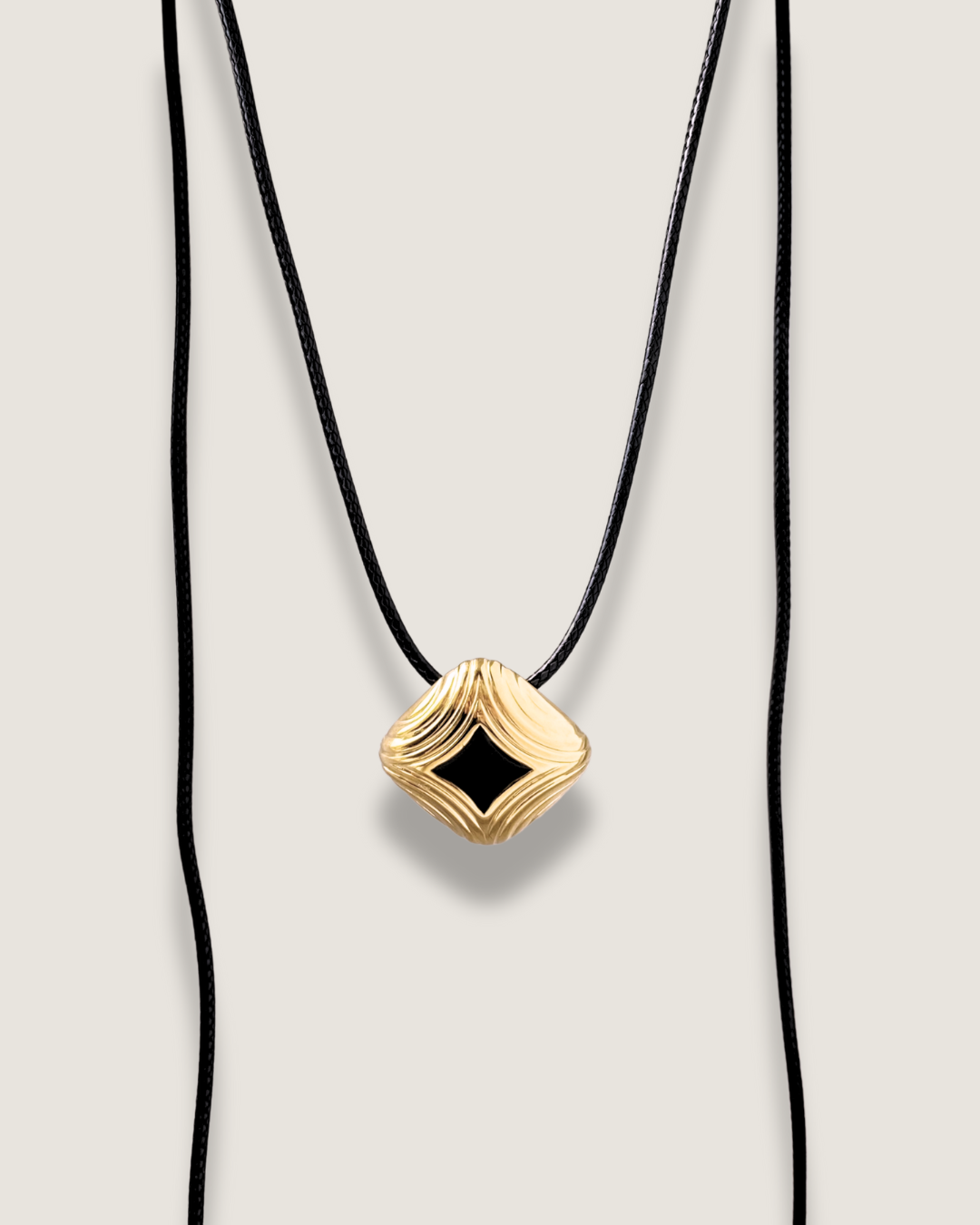 Black Enamel Star Charm Choker