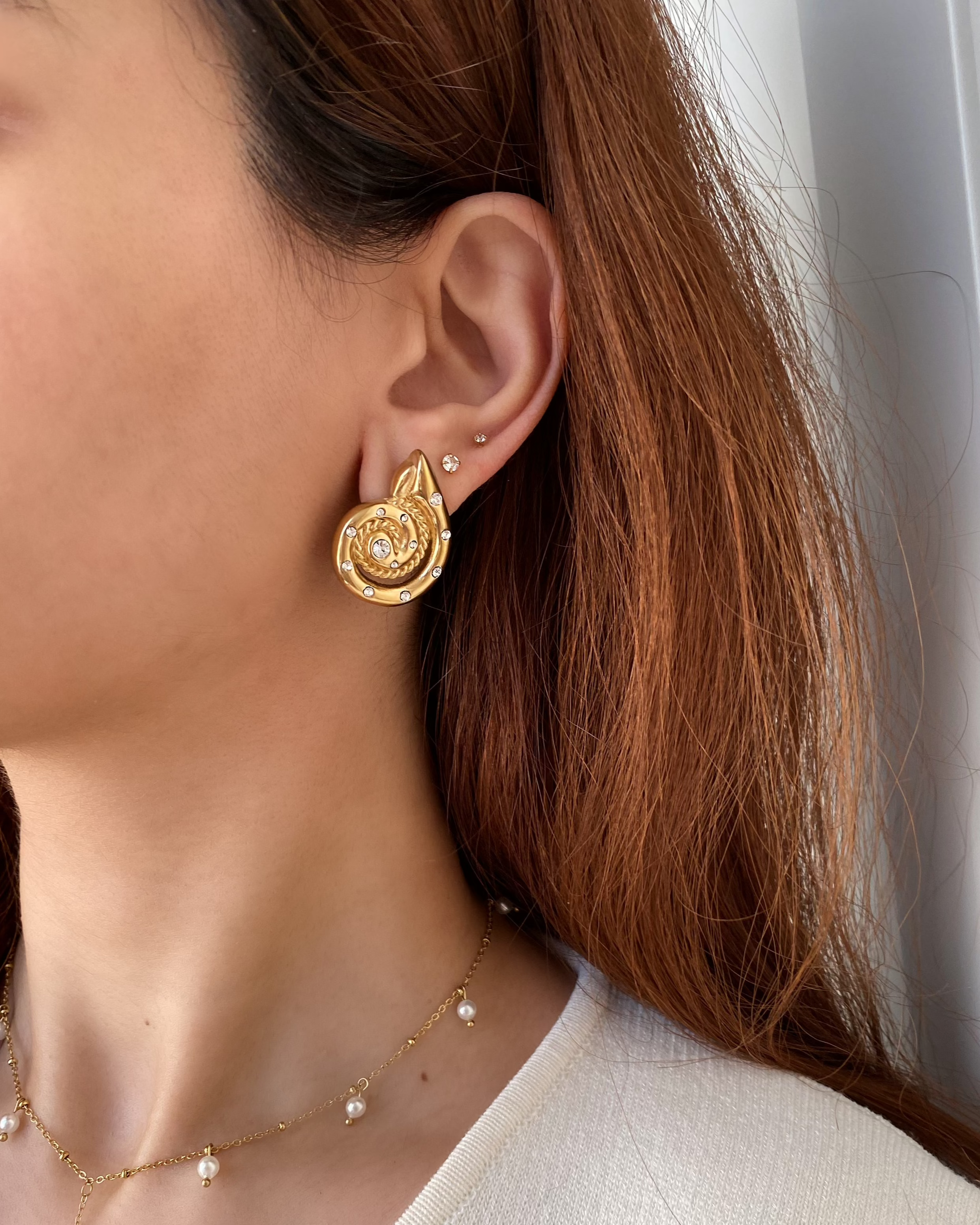 Bold Seashell Stud Earrings