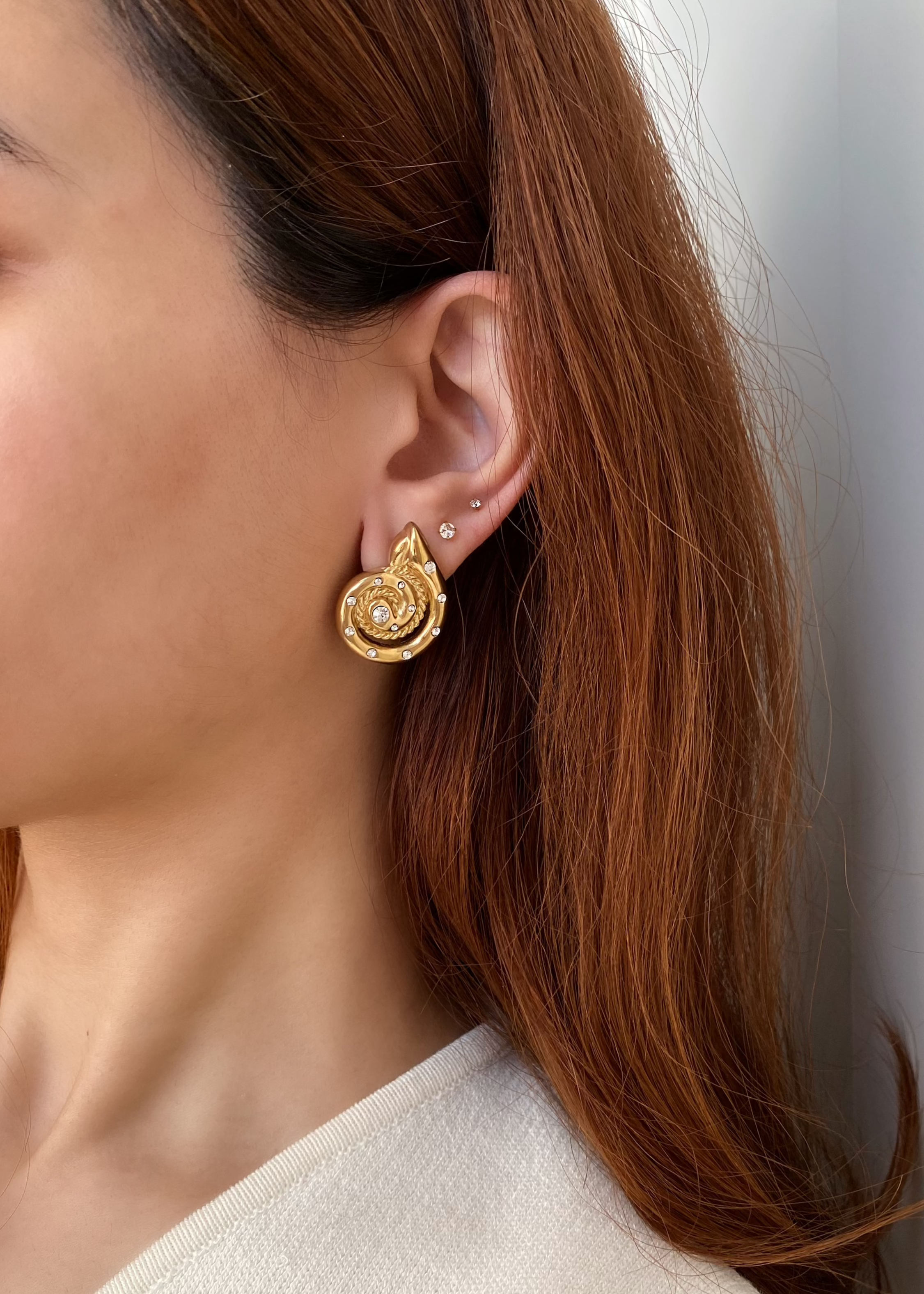 Bold Seashell Stud Earrings