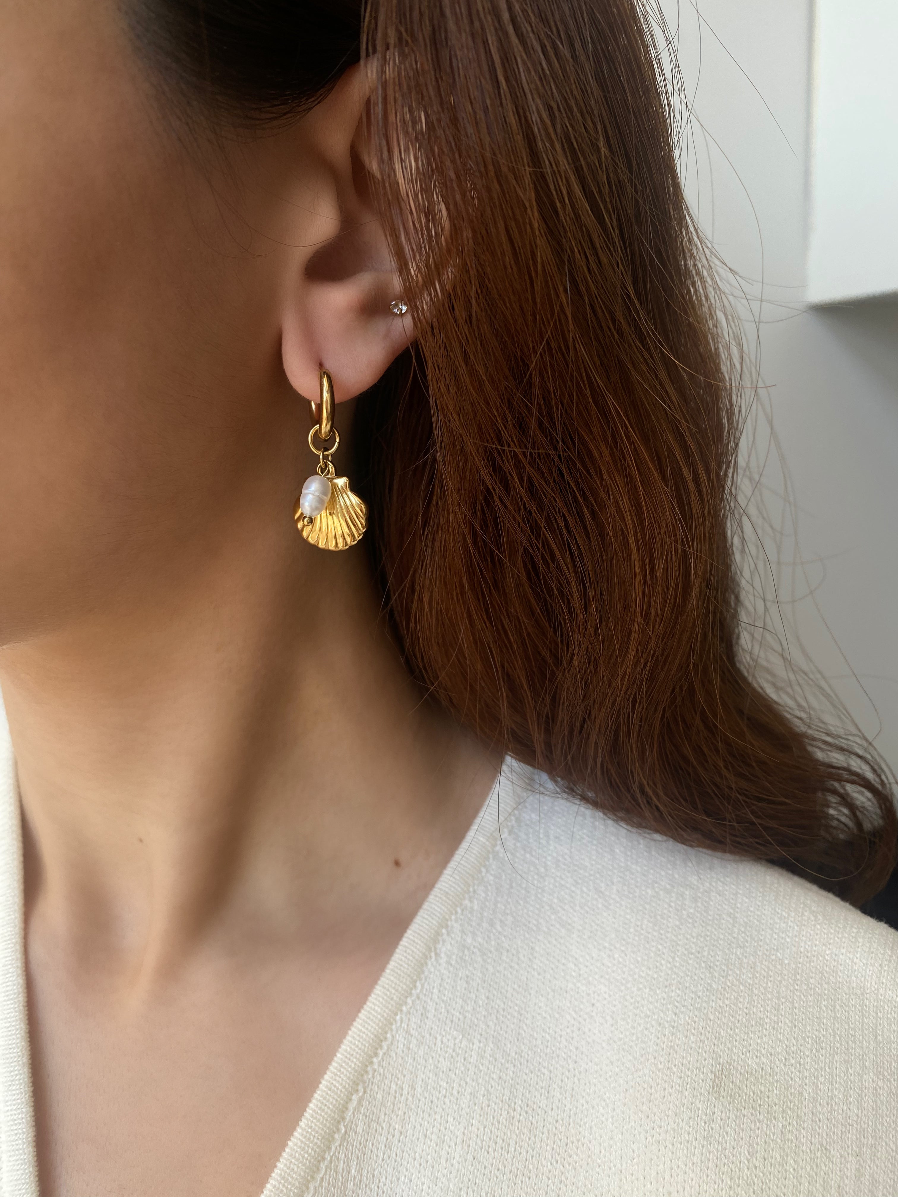 Clam Hoop Earrings