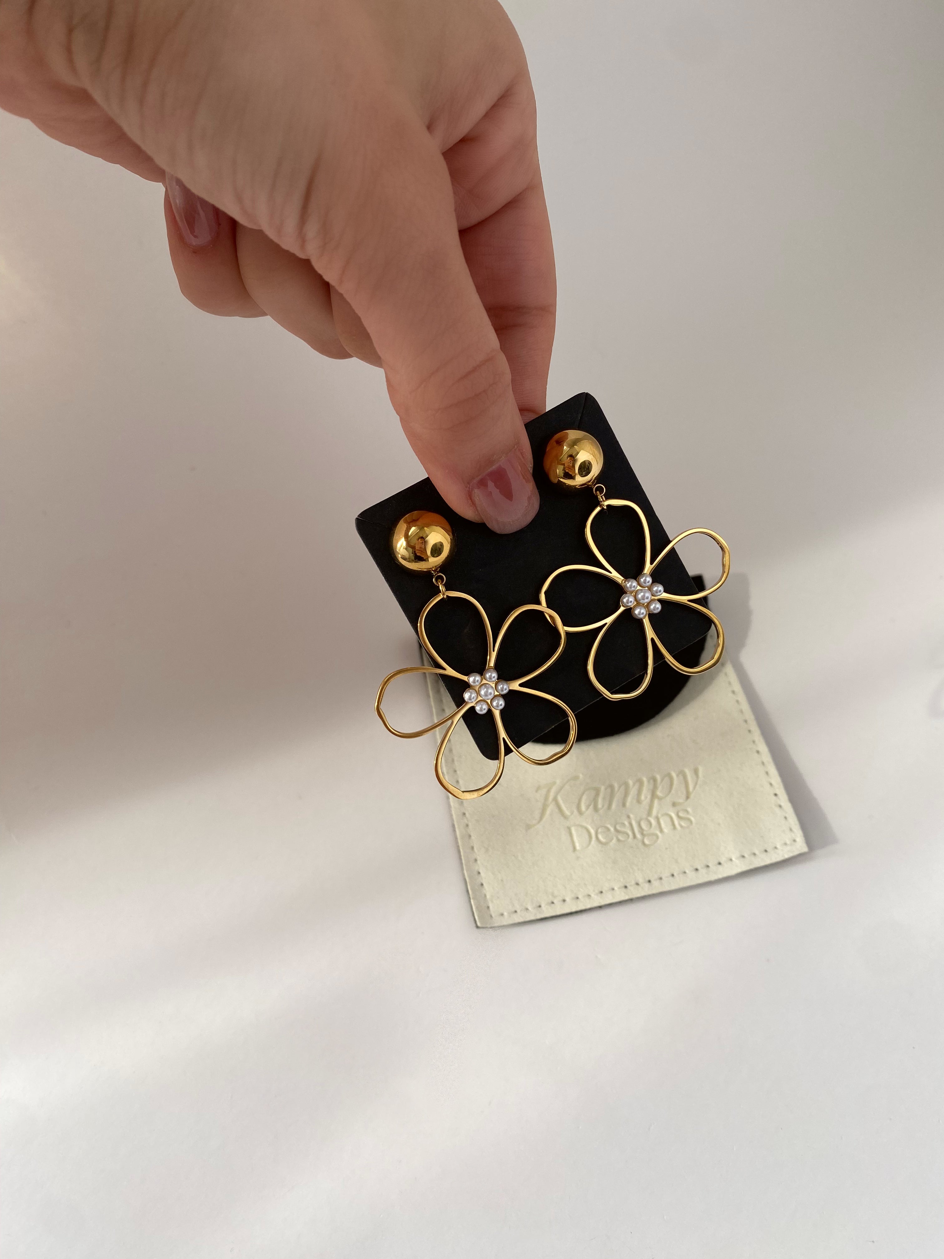 Hollow Daisy Statement Earrings
