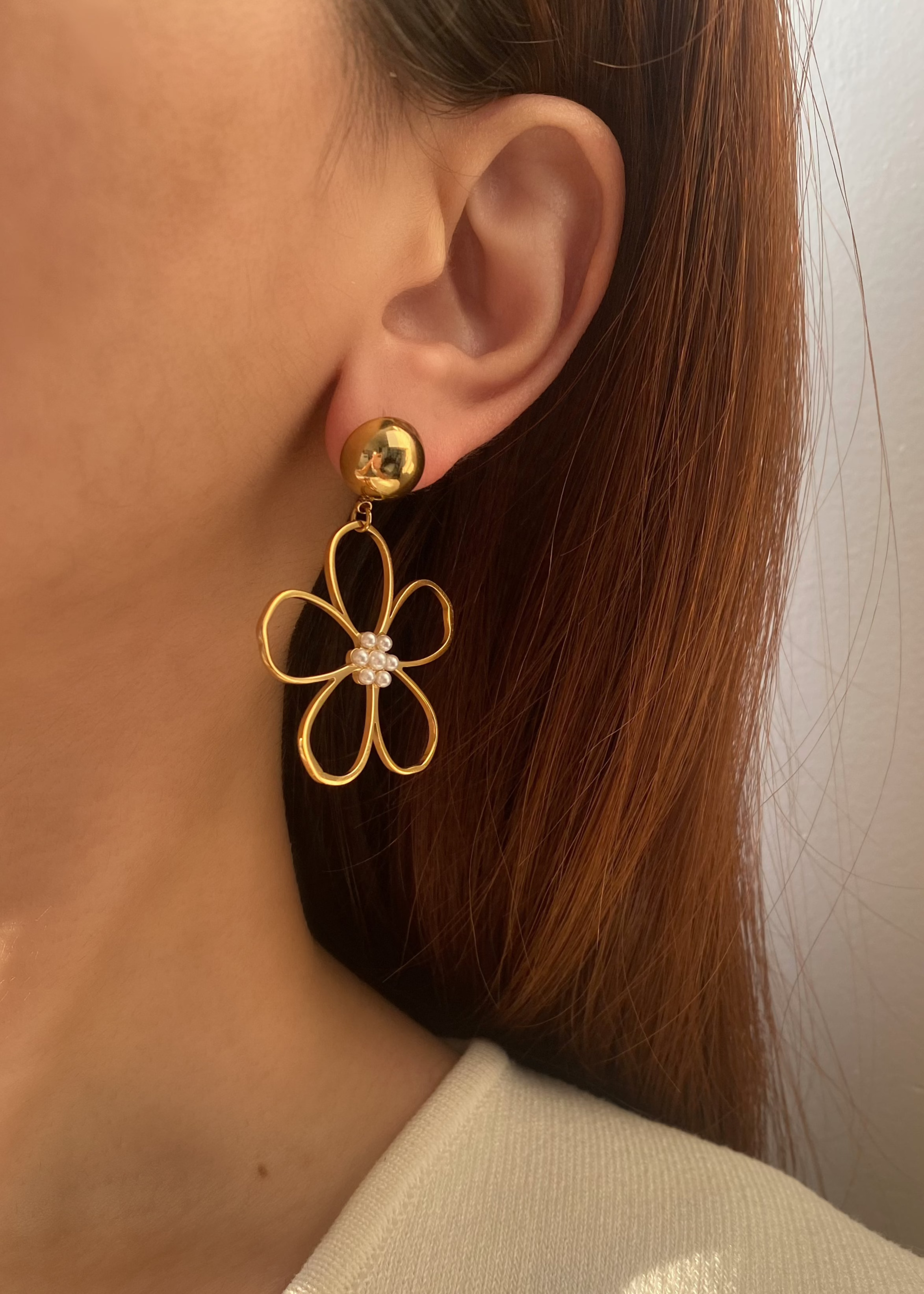 Hollow Daisy Statement Earrings
