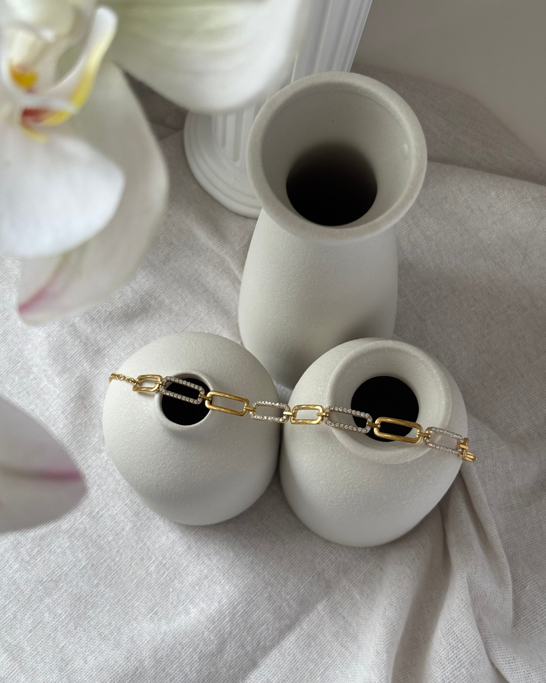 Gold Diamond Link Bracelet