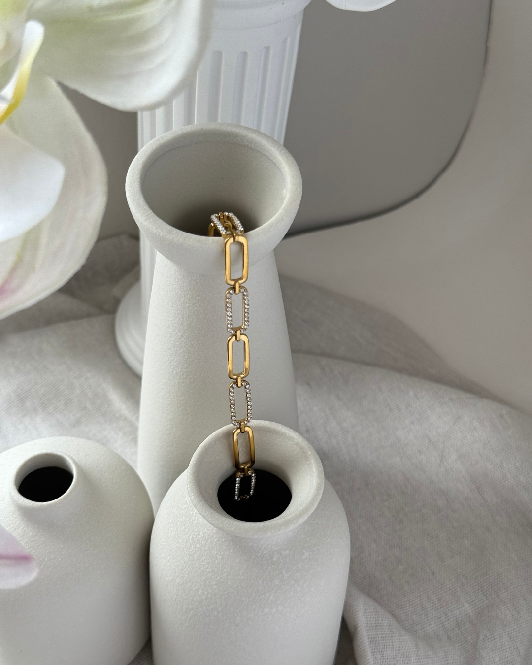 Gold Diamond Link Bracelet