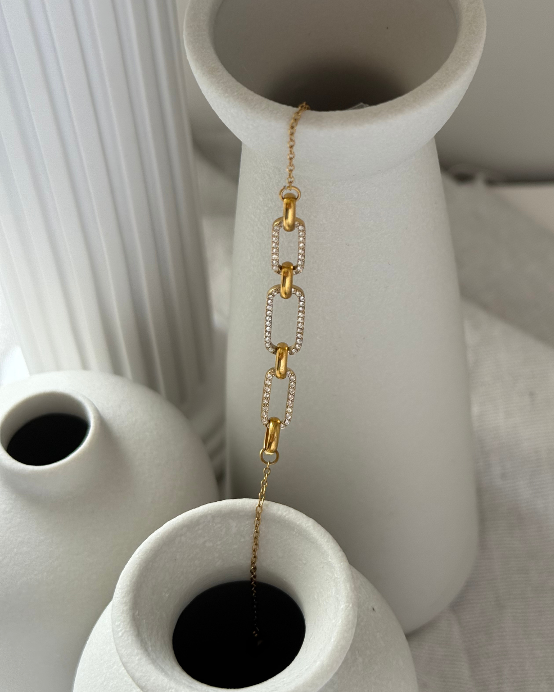 Gold Diamond Link Bracelet
