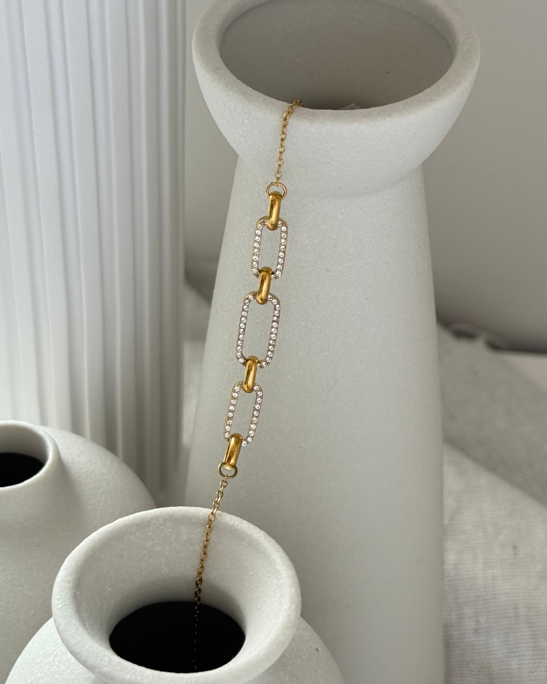 Gold Diamond Link Bracelet