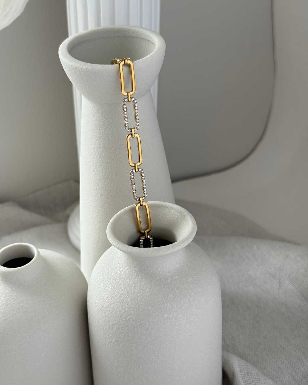 Gold Diamond Link Bracelet