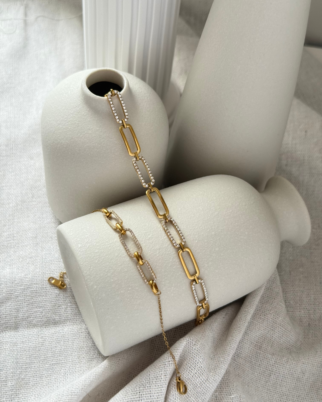 Gold Diamond Link Bracelet