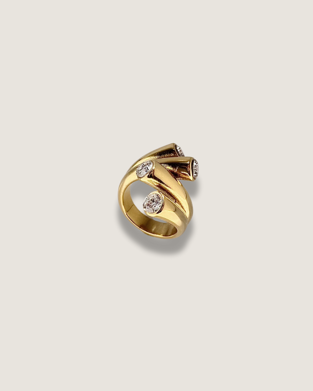 Sculptural Spiral Statement Ring