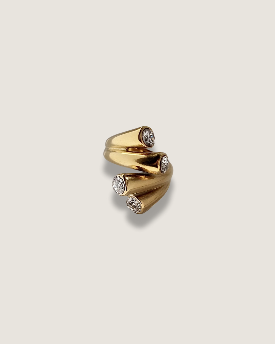 Sculptural Spiral Statement Ring