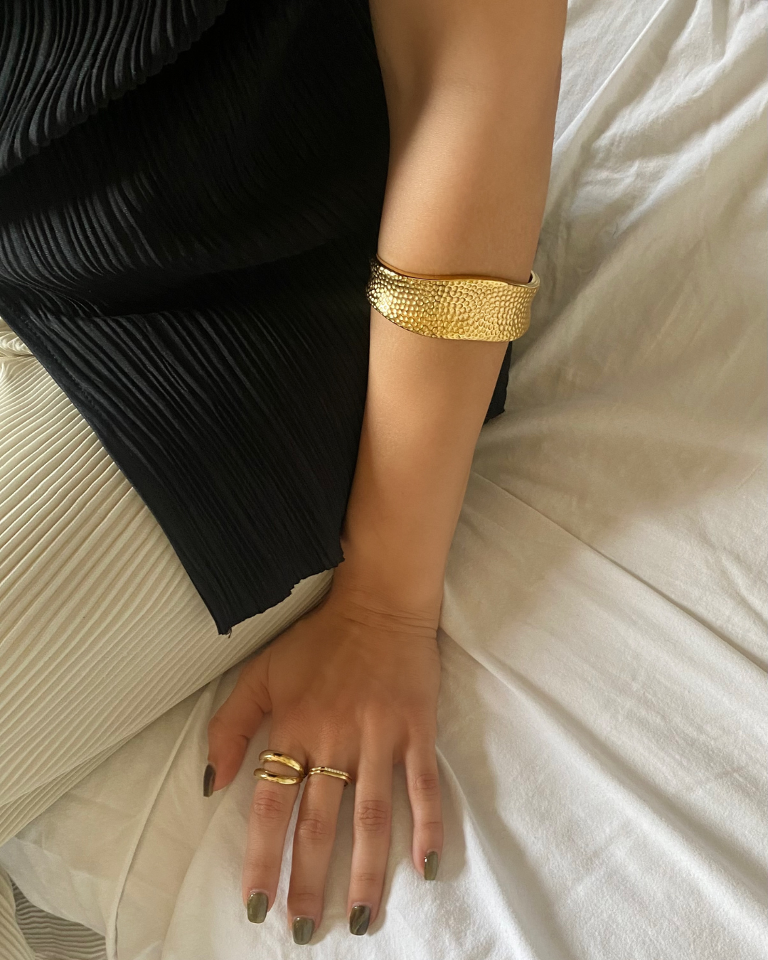 Hammered Gold Cuff Bracelet