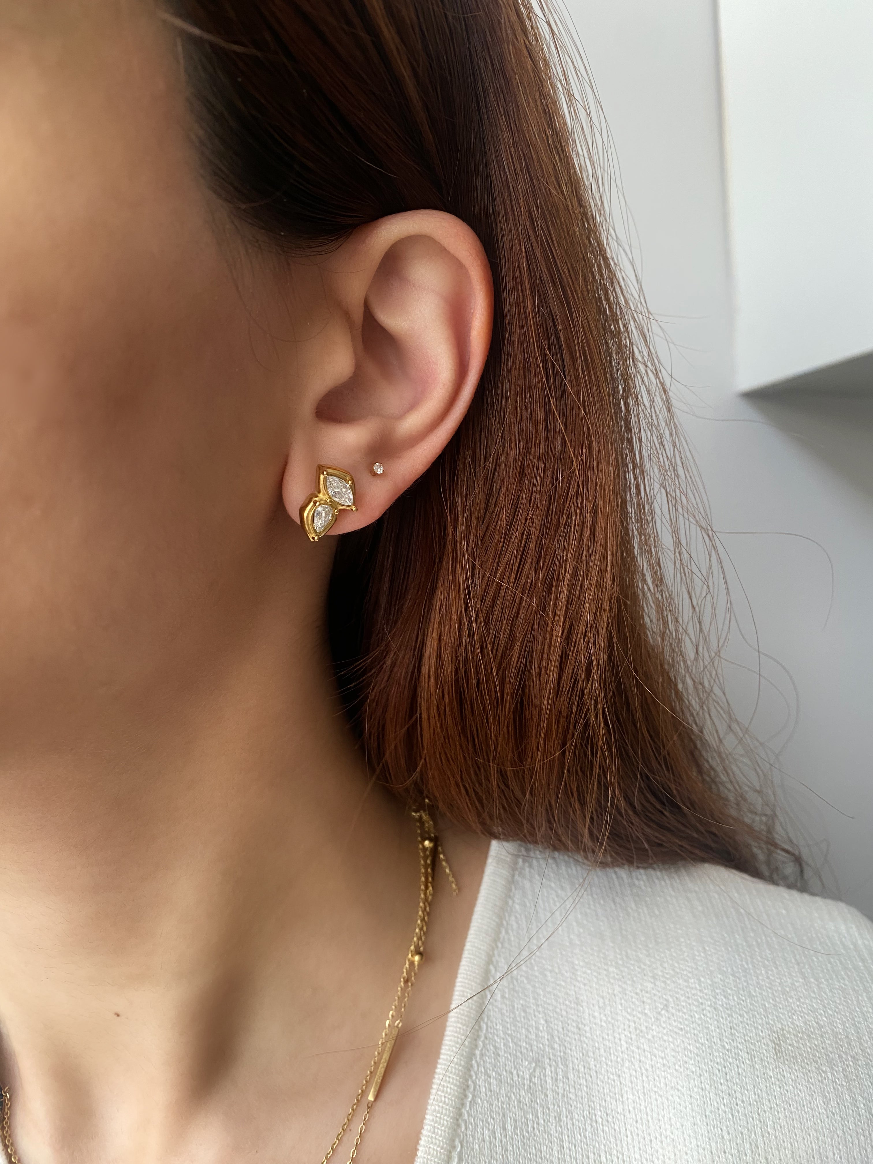 Leaf Cluster Stud Earrings