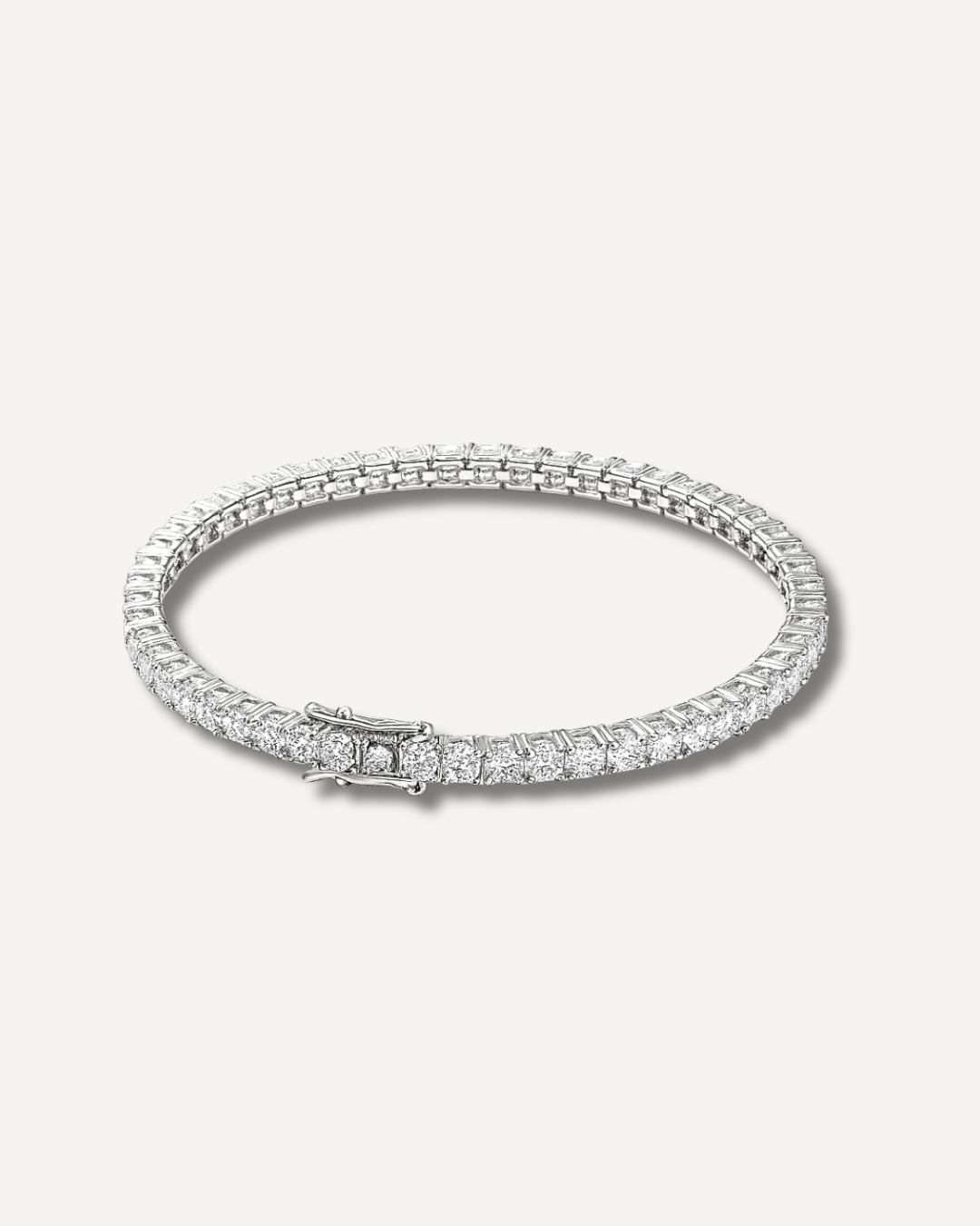 Diamond bracelet on a light gray background