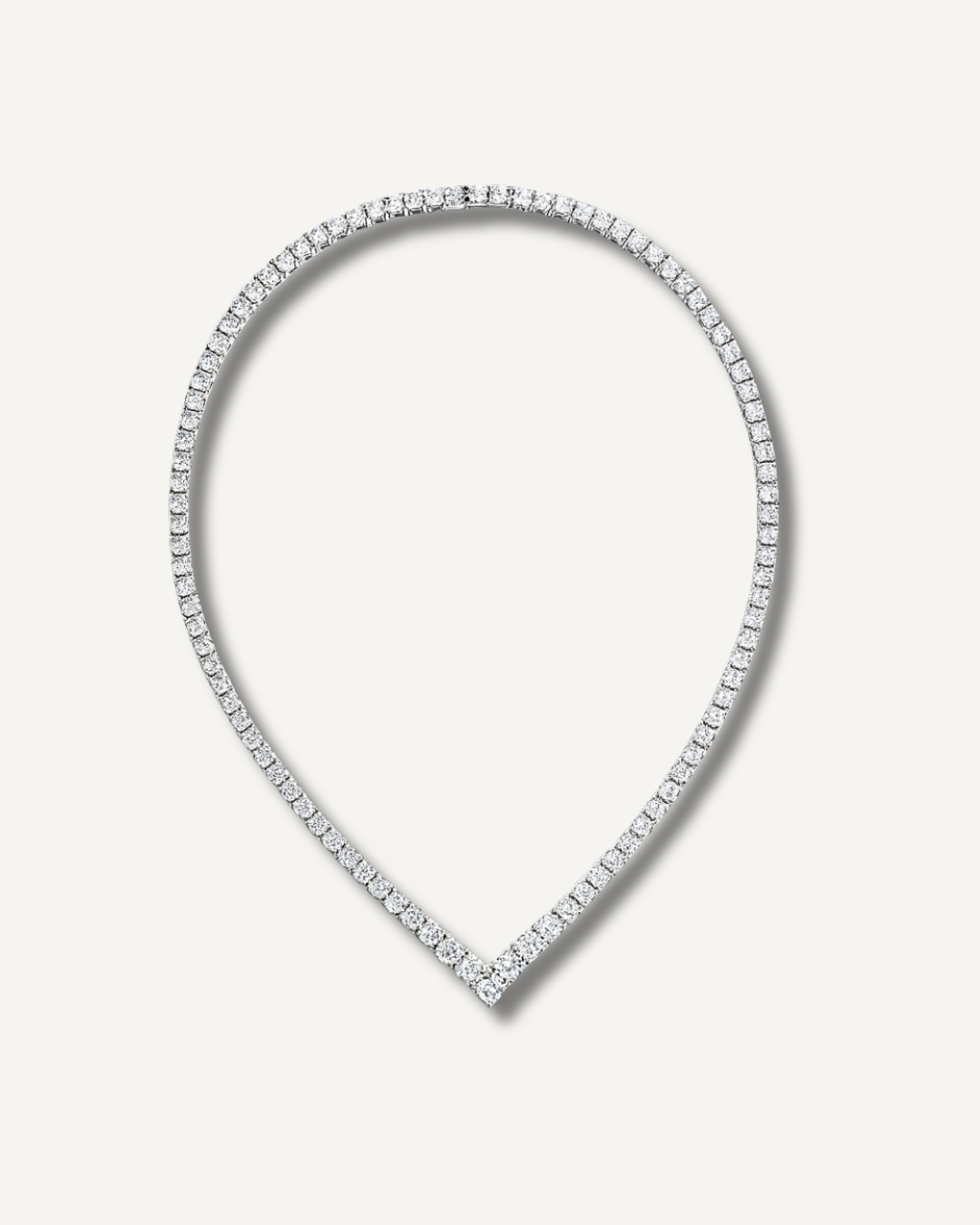 Diamond moissanite necklace on a light gray background