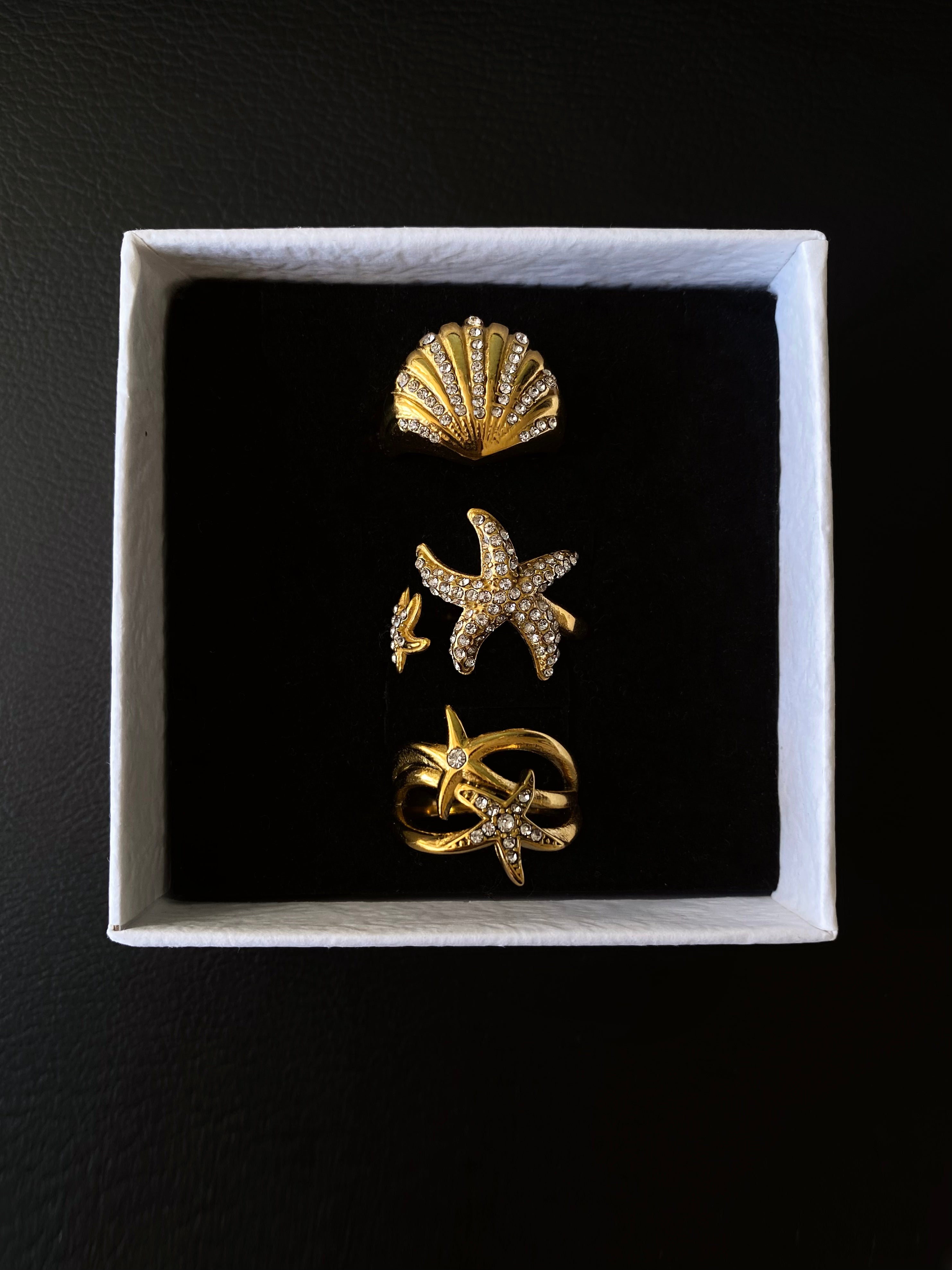 Ocean-Inspired Ring Set