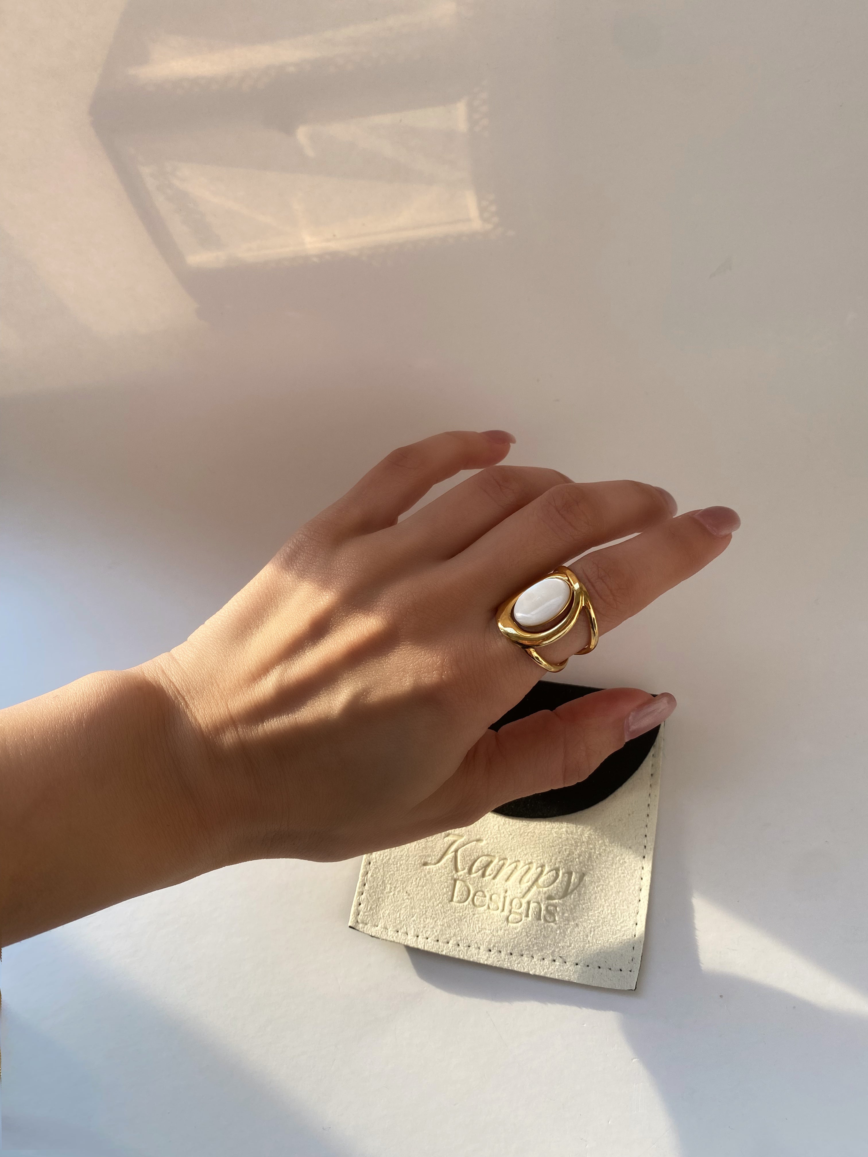 Opal Split Shank Ring