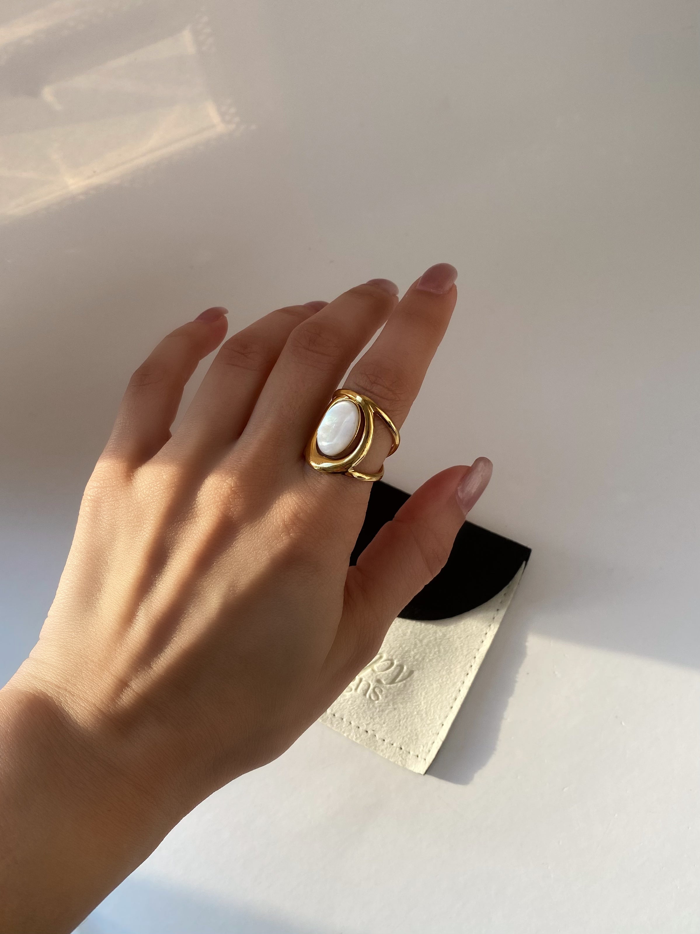 Opal Split Shank Ring
