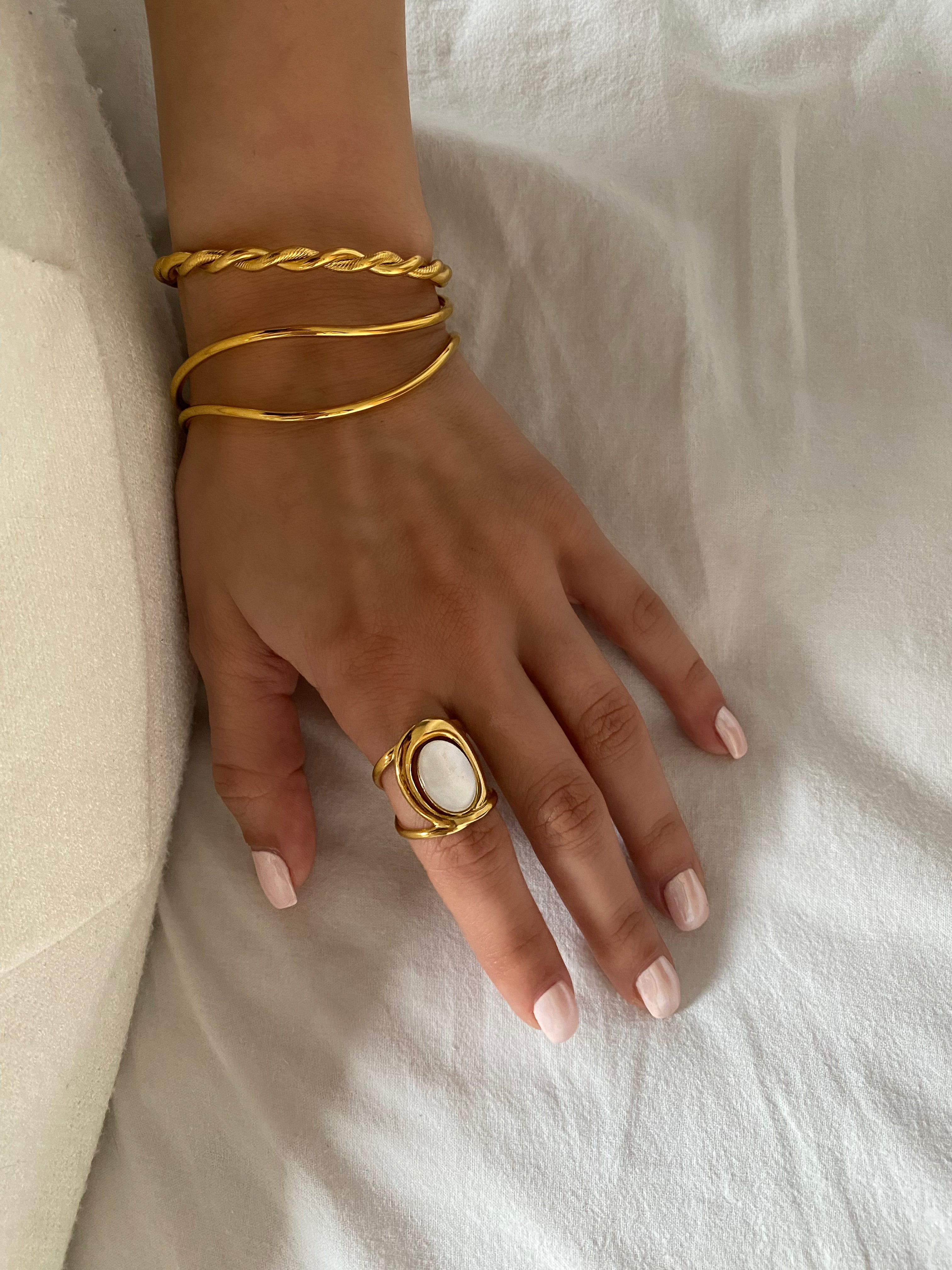 Opal Split Shank Ring