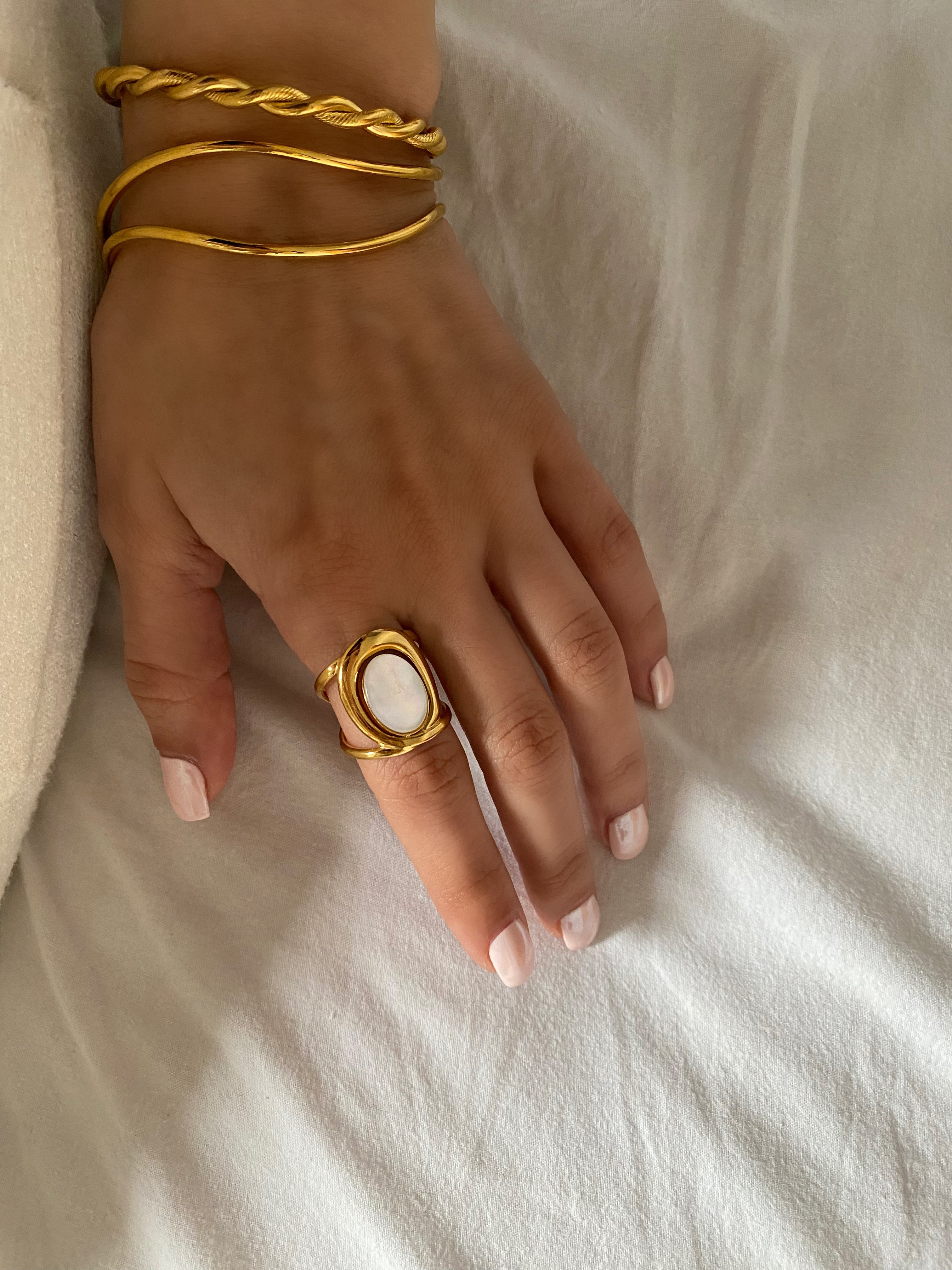 Opal Split Shank Ring