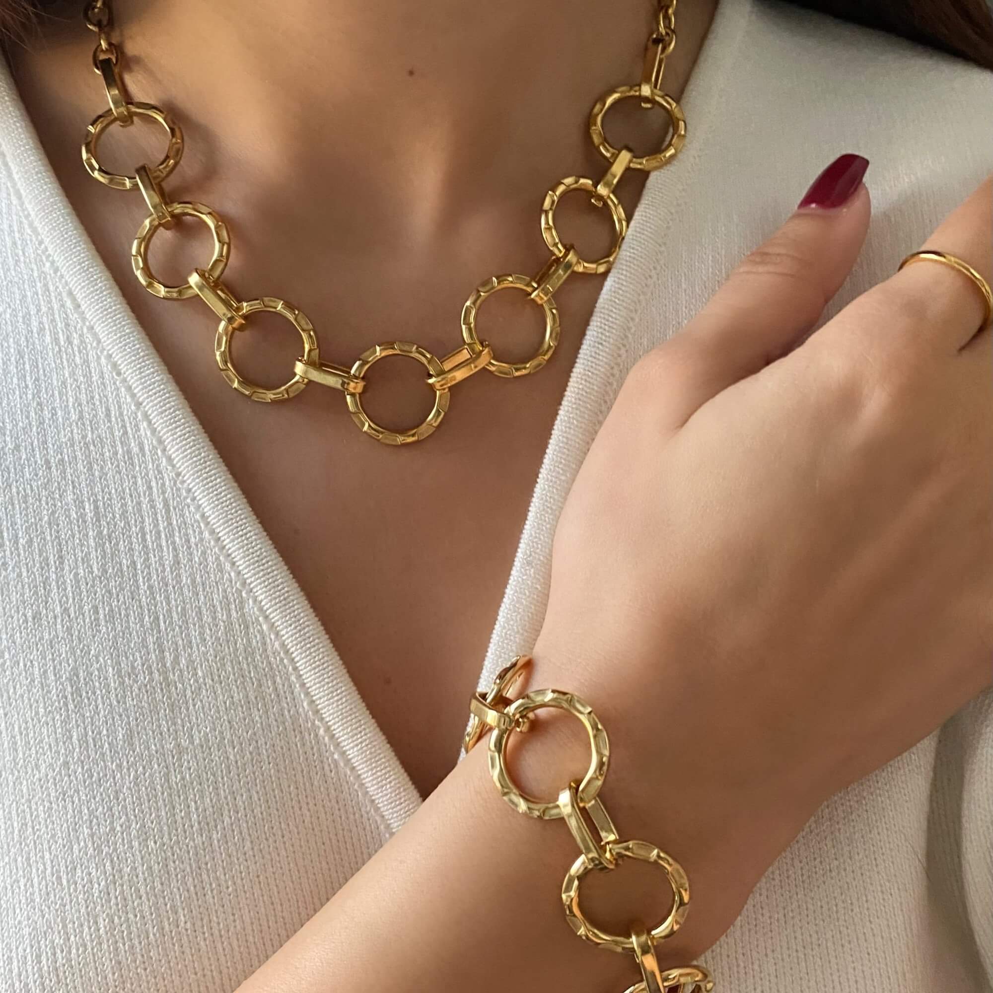 The KostyB open circle charm bracelet by Kampy Designs, displayed as a set to showcase its versatility and timeless appeal.