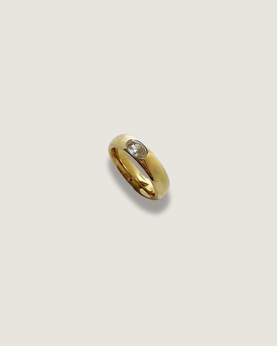 Oval Diamond Cigar Band Ring