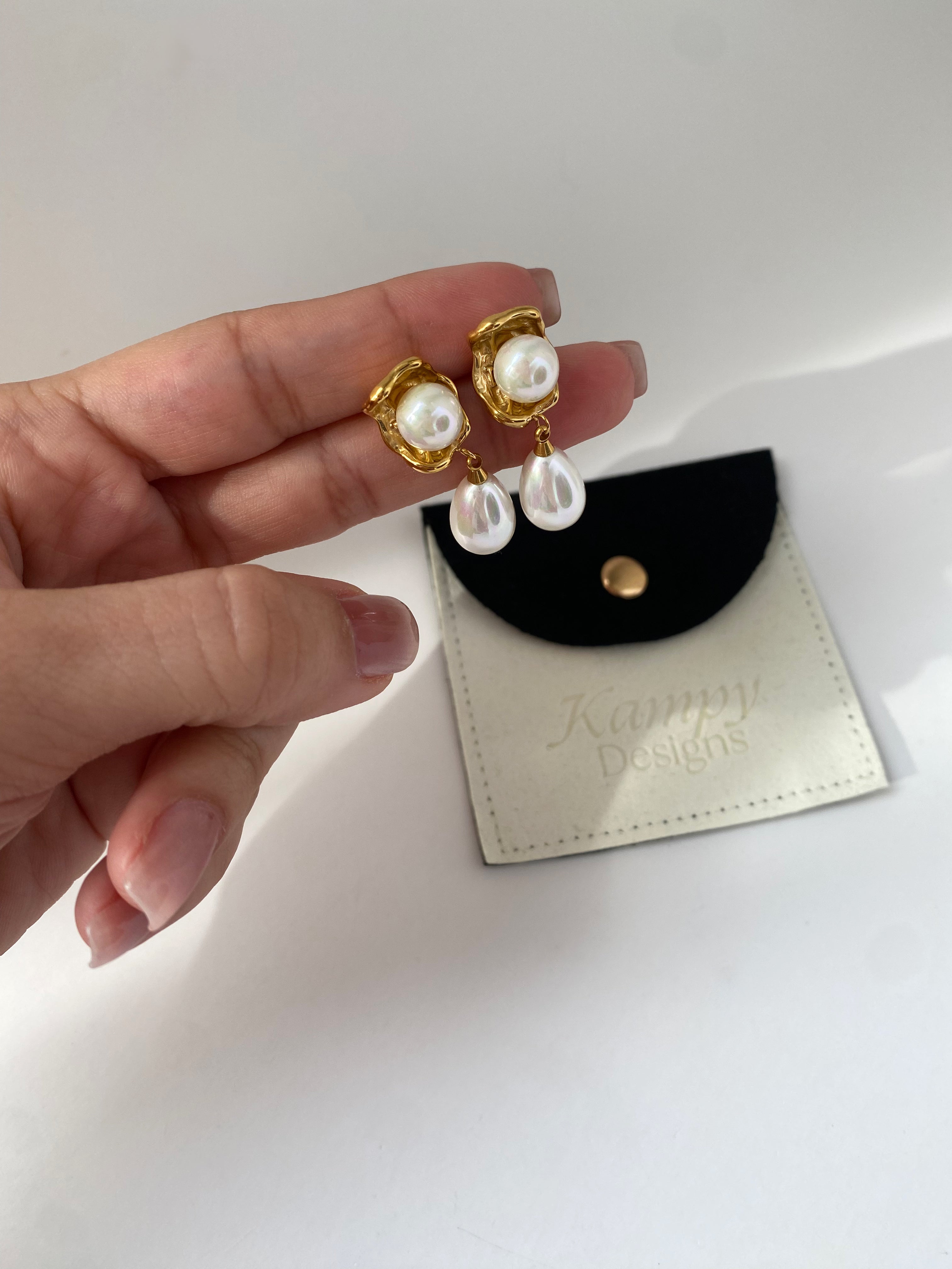 Oyster Pearl Dangle Earrings