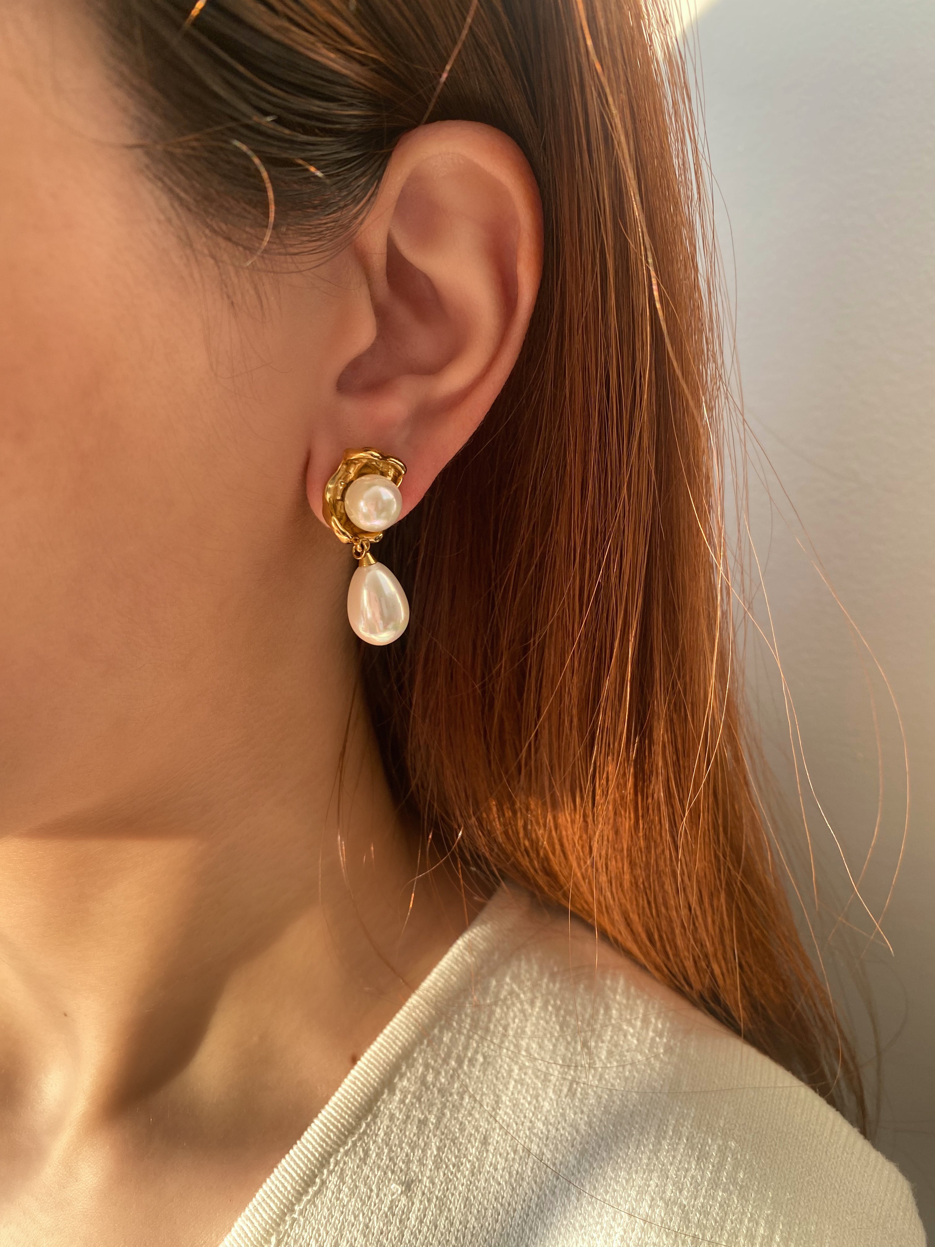 Oyster Pearl Dangle Earrings