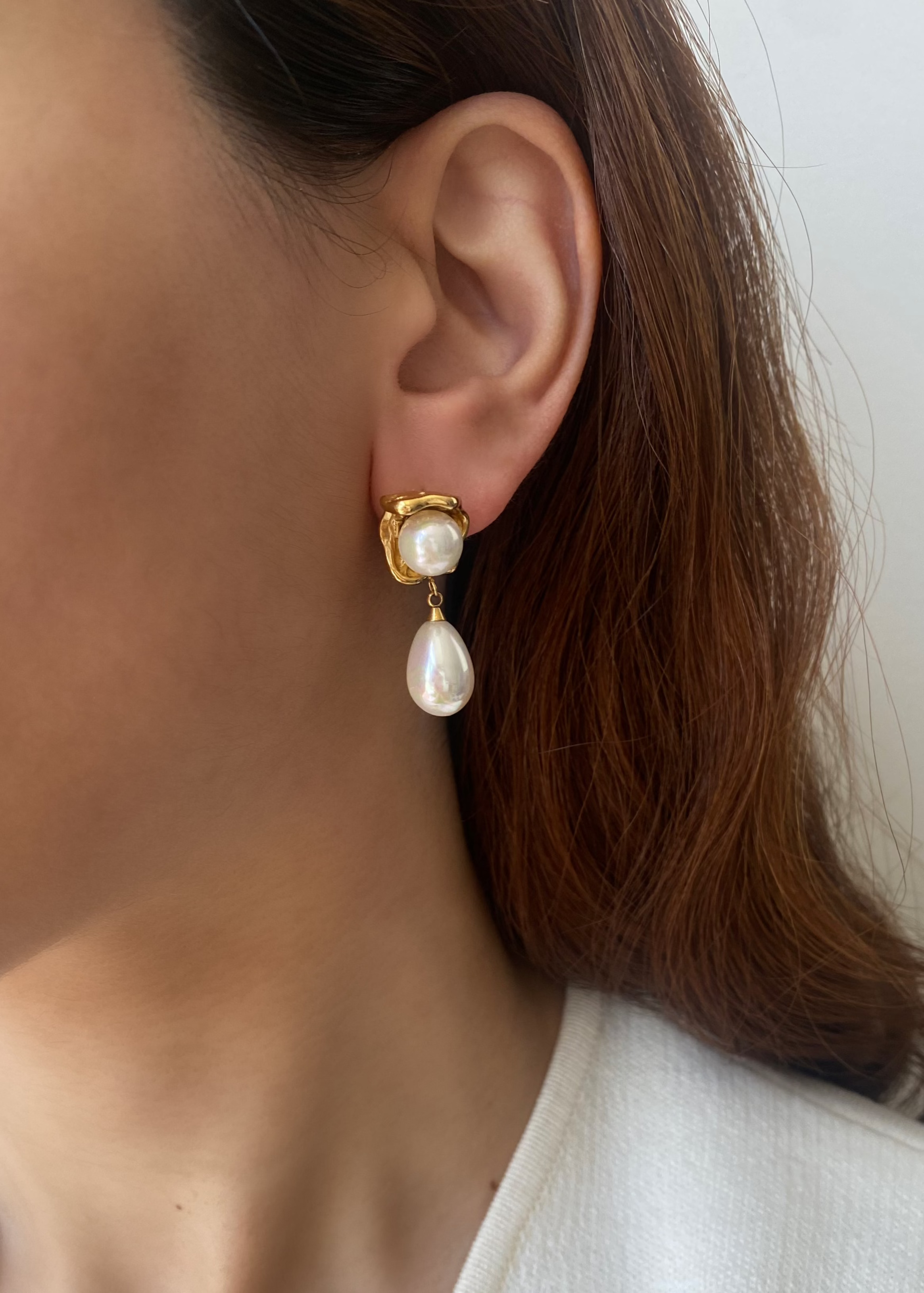 Oyster Pearl Dangle Earrings