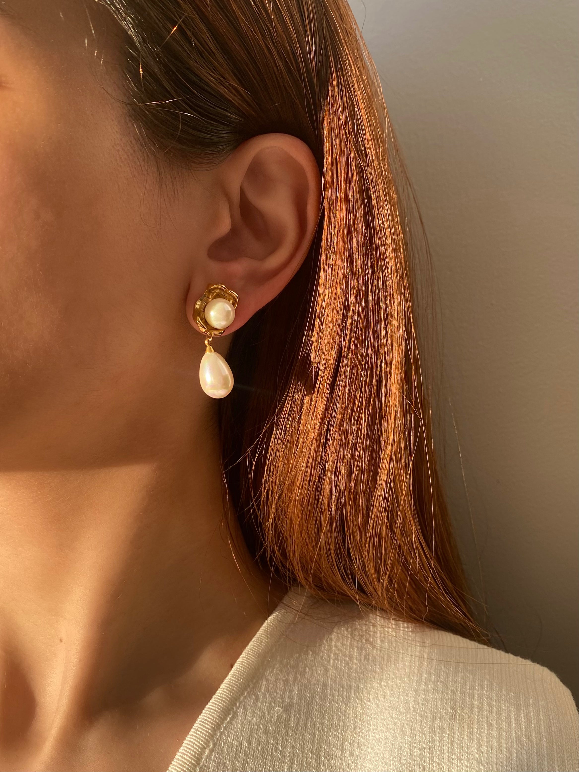 Oyster Pearl Dangle Earrings