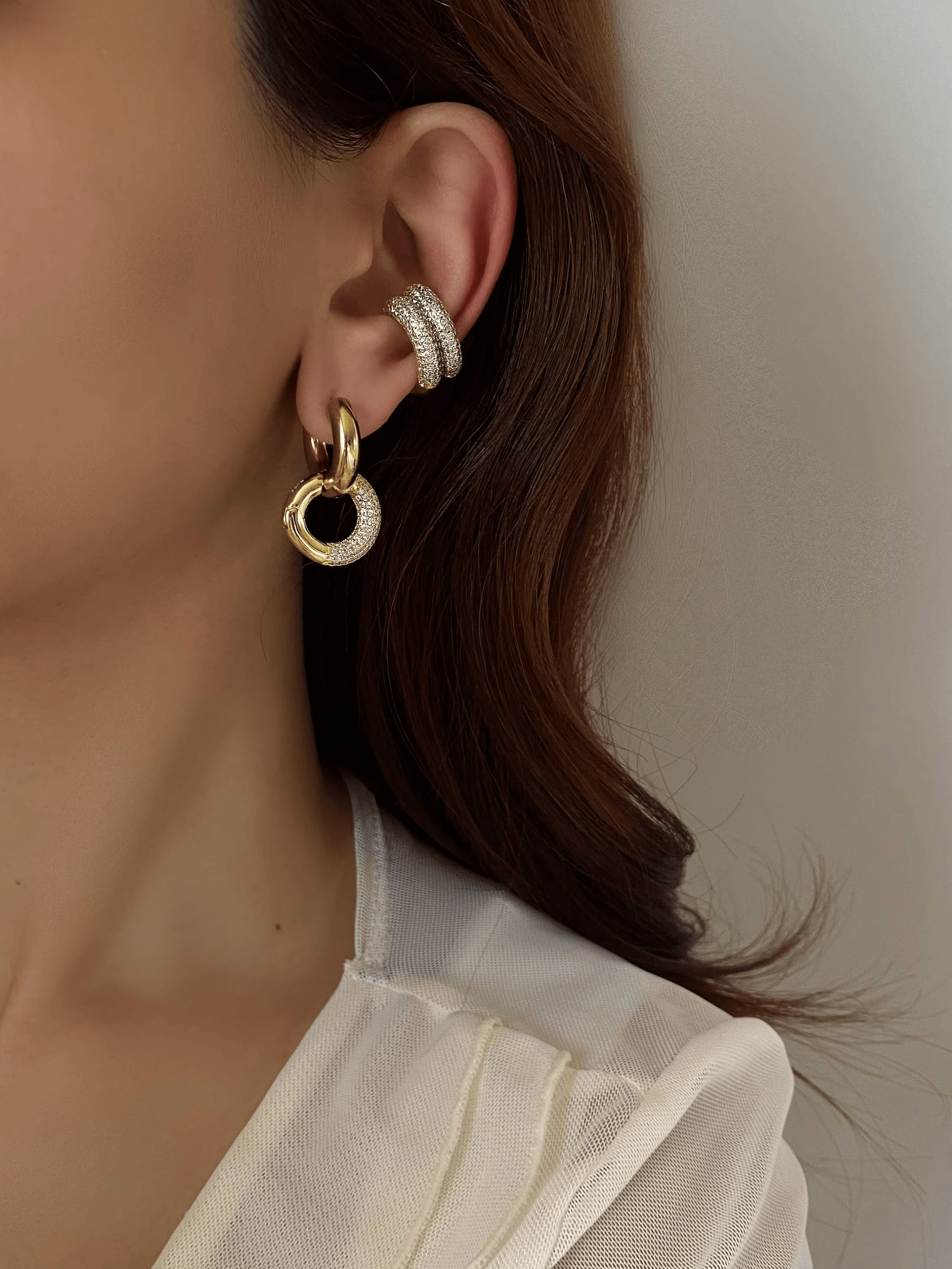 Pavé Diamond Cuff Earrings
