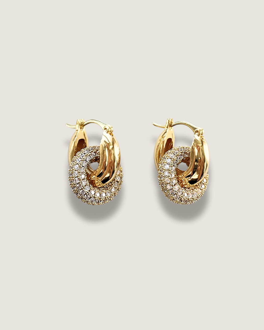 Pavé Double Hoop Earrings