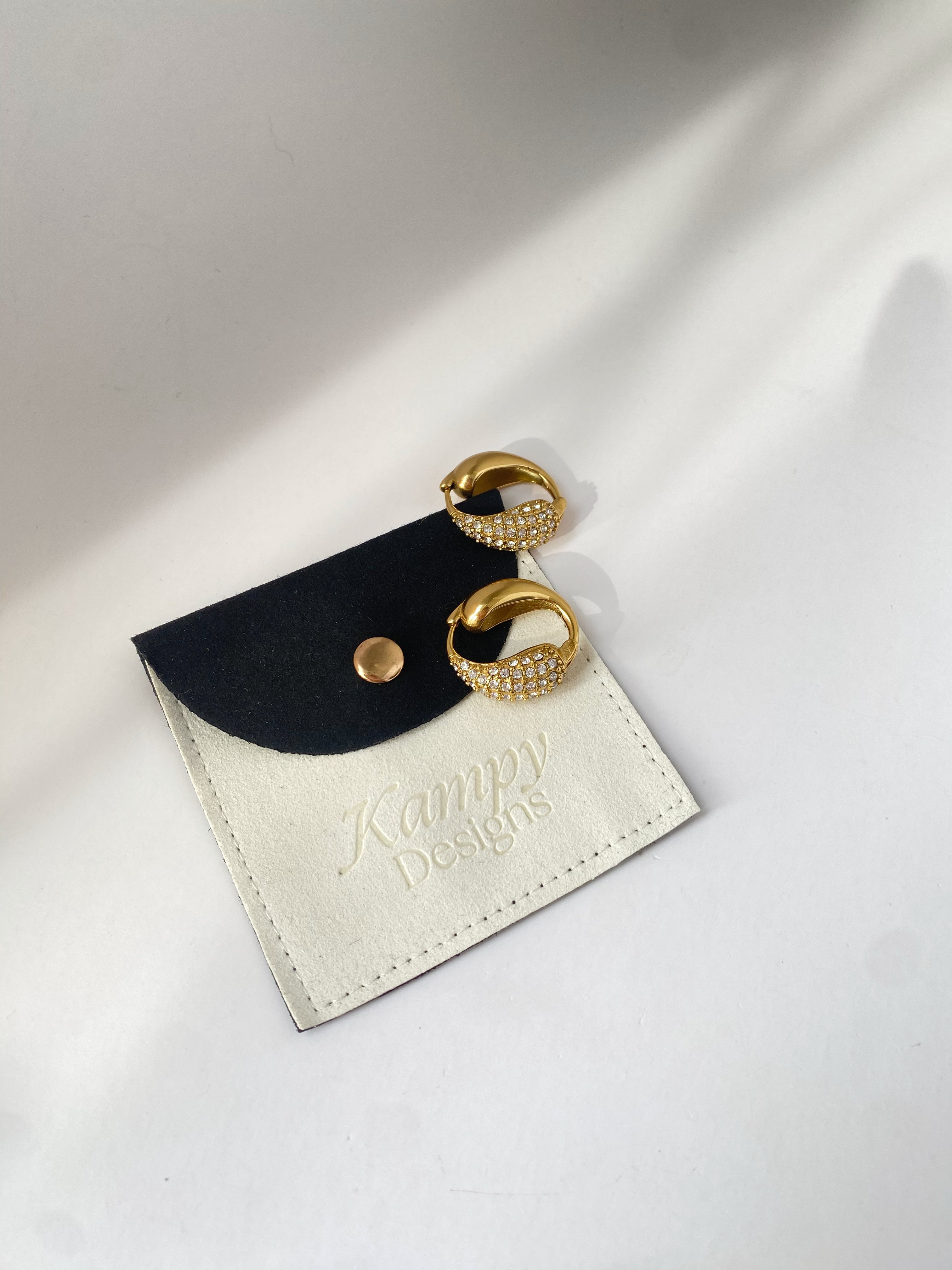 Teardrop Pavé Hoop Earrings