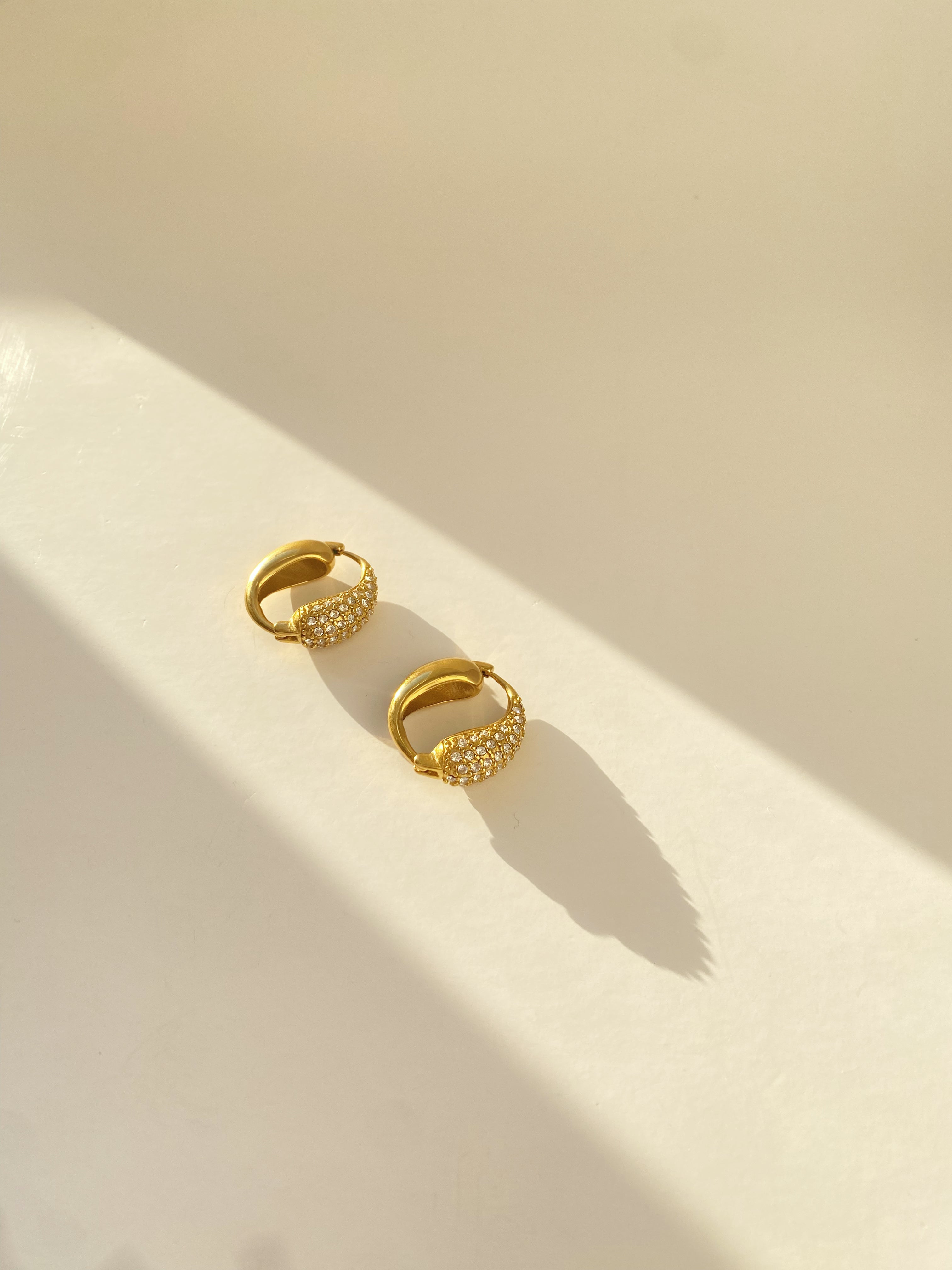 Teardrop Pavé Hoop Earrings