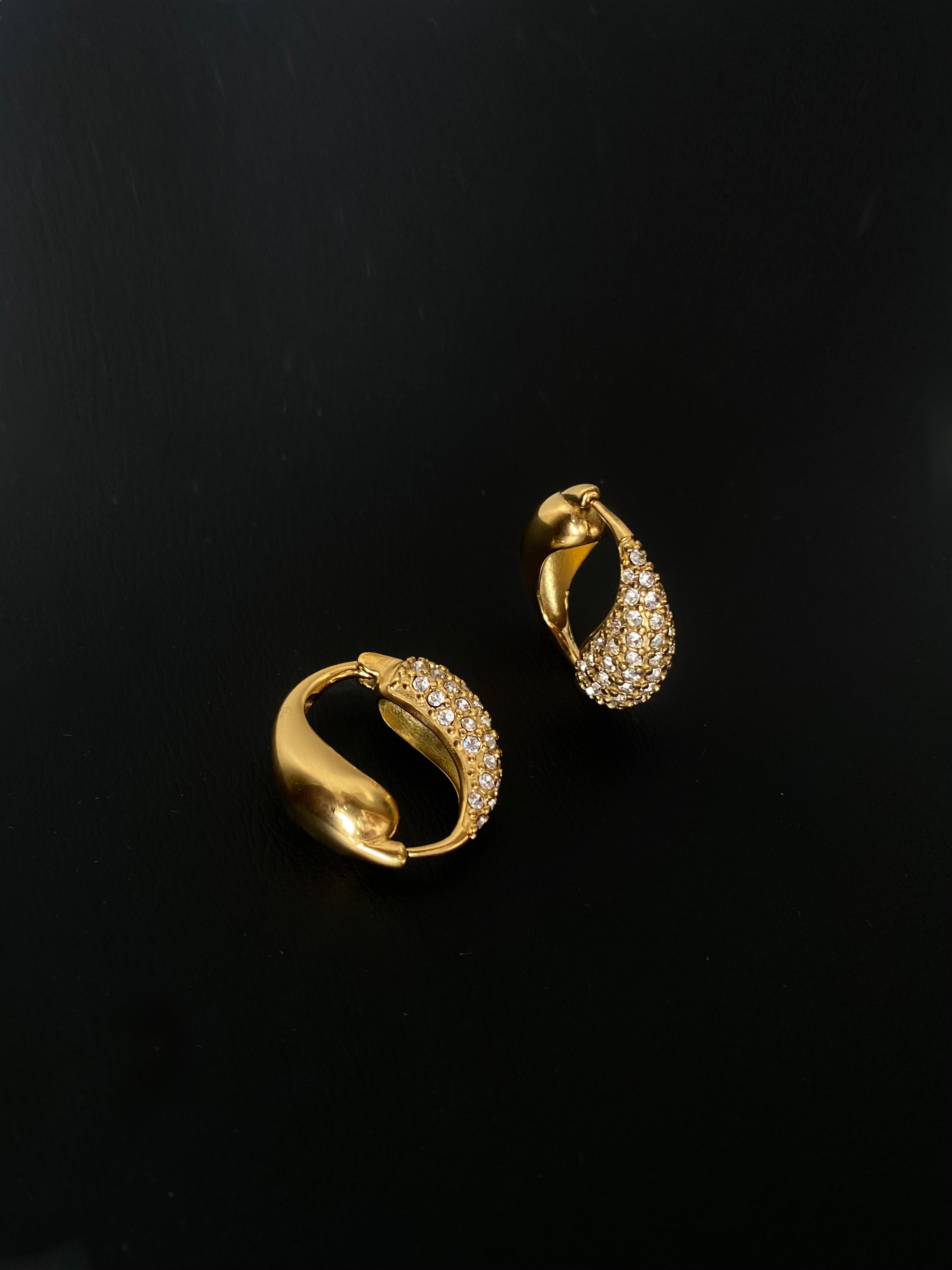 Teardrop Pavé Hoop Earrings