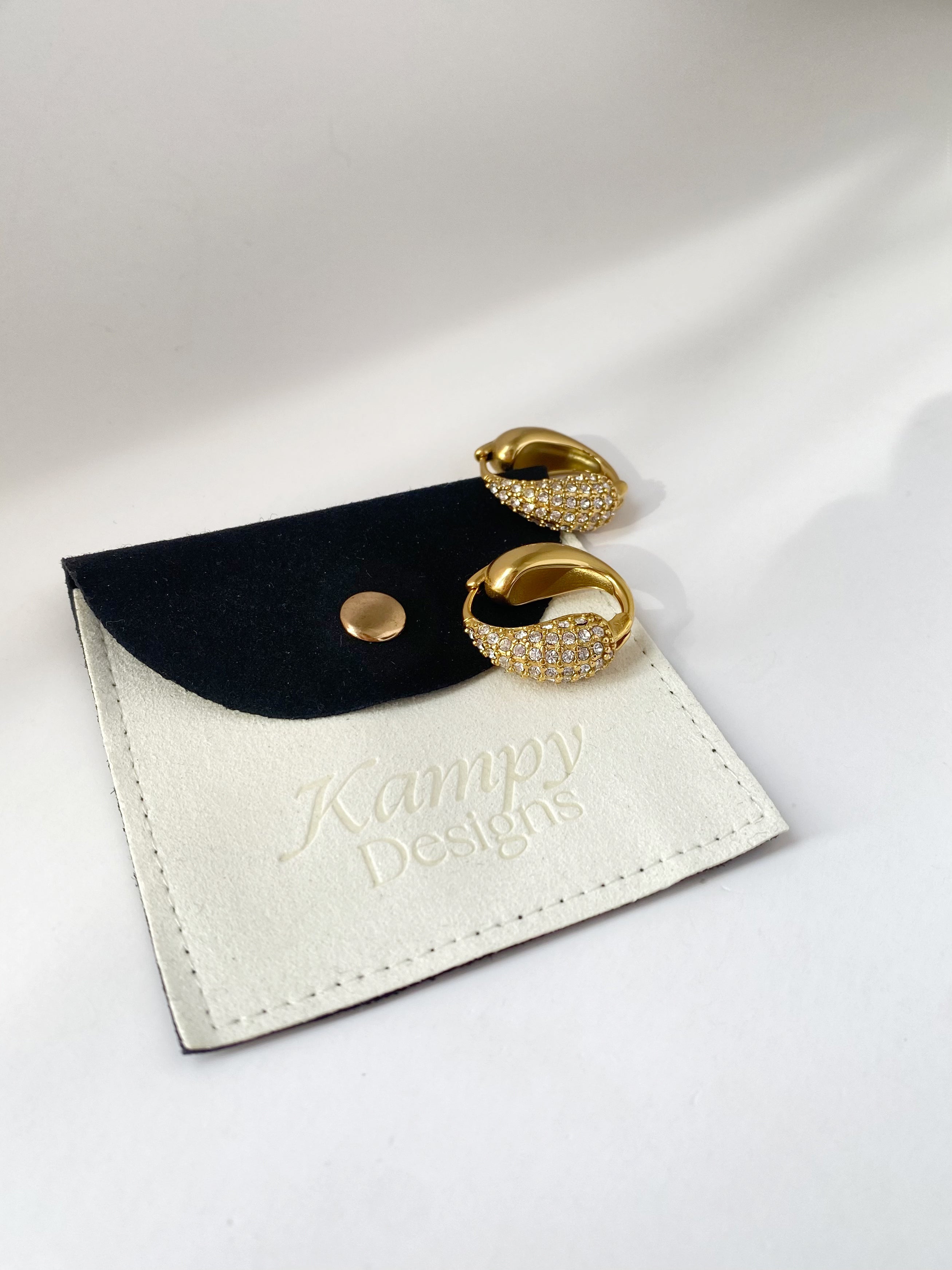 Teardrop Pavé Hoop Earrings