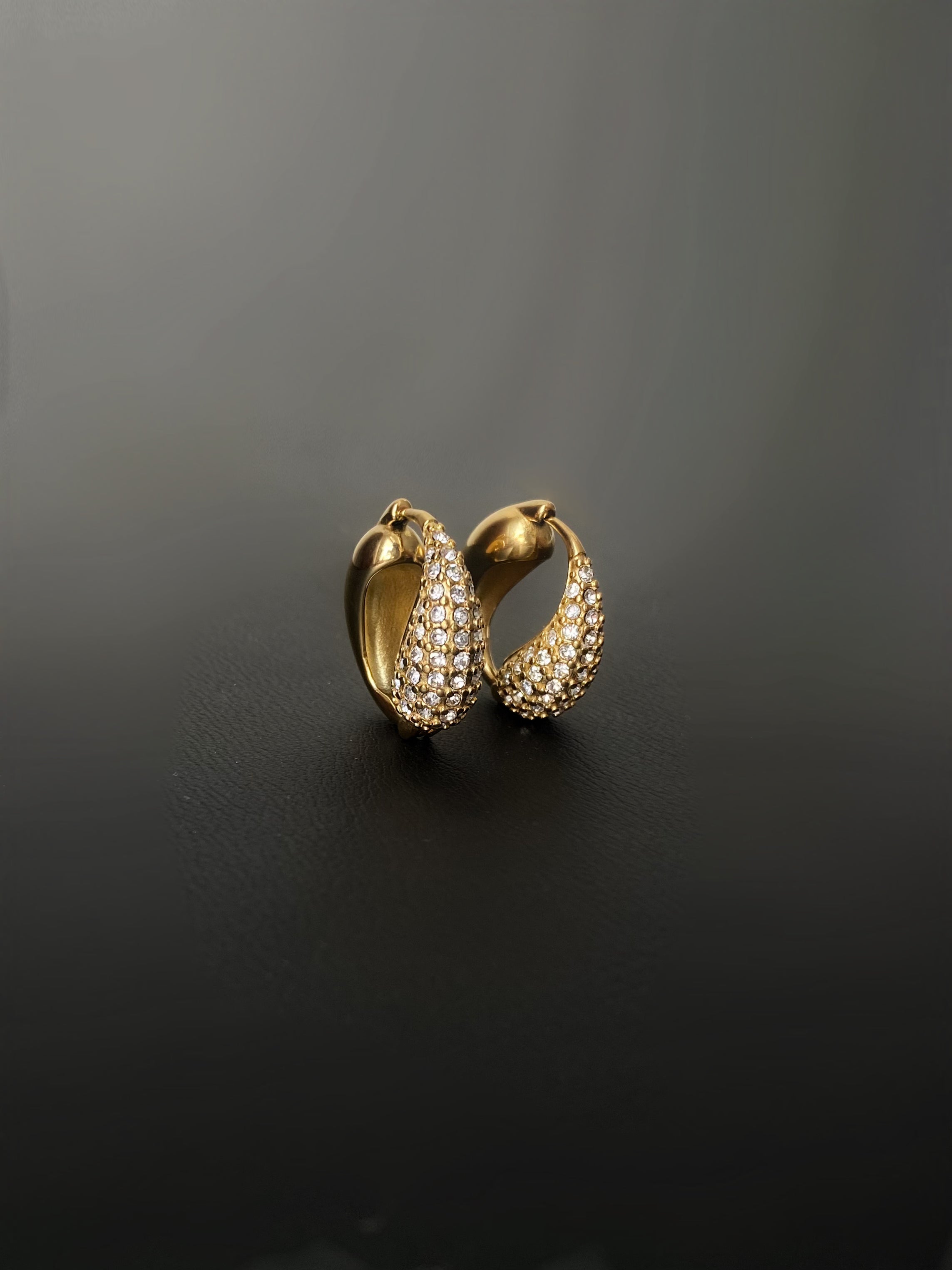 Teardrop Pavé Hoop Earrings
