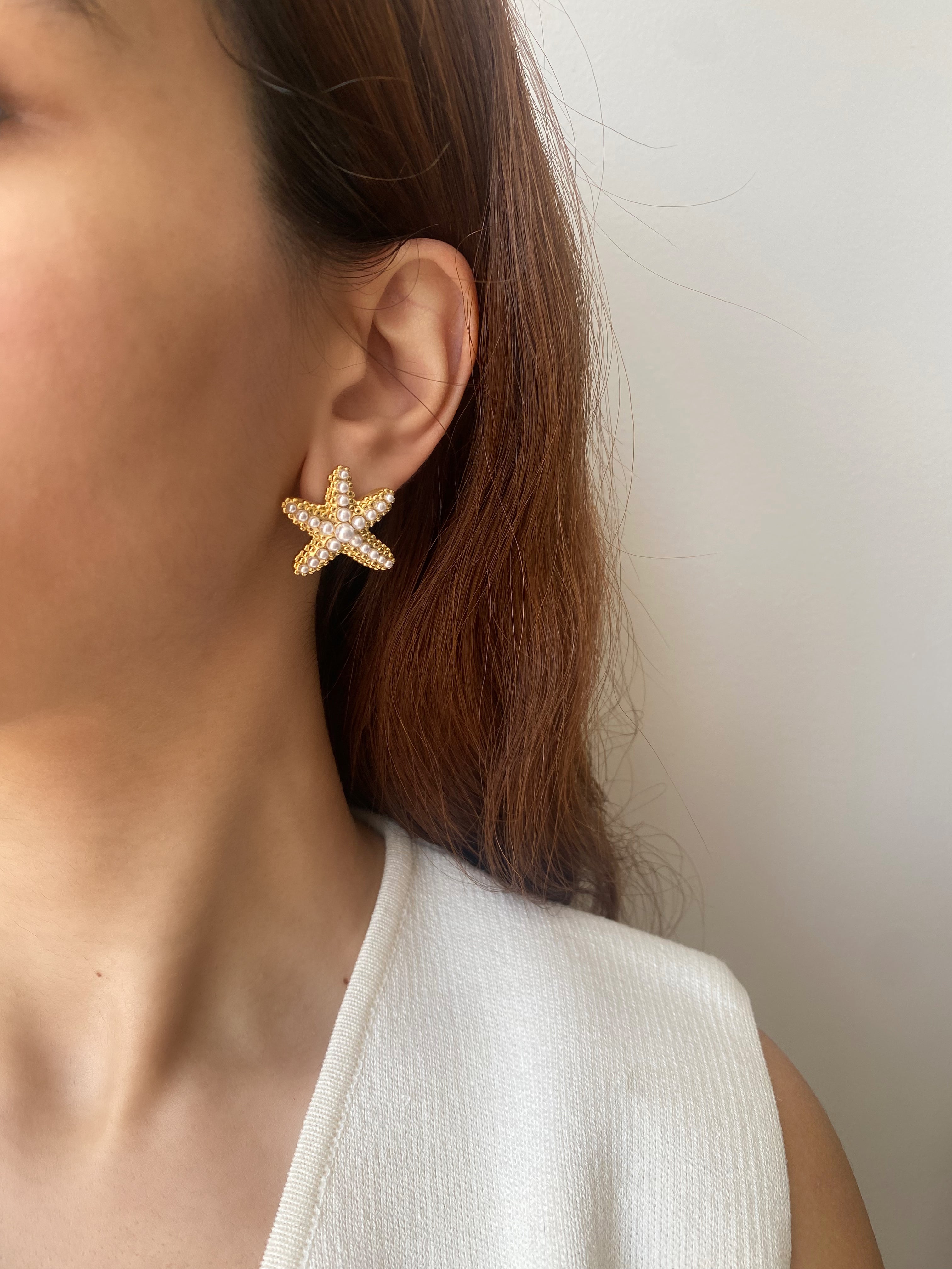 Pearl Starfish Earrings