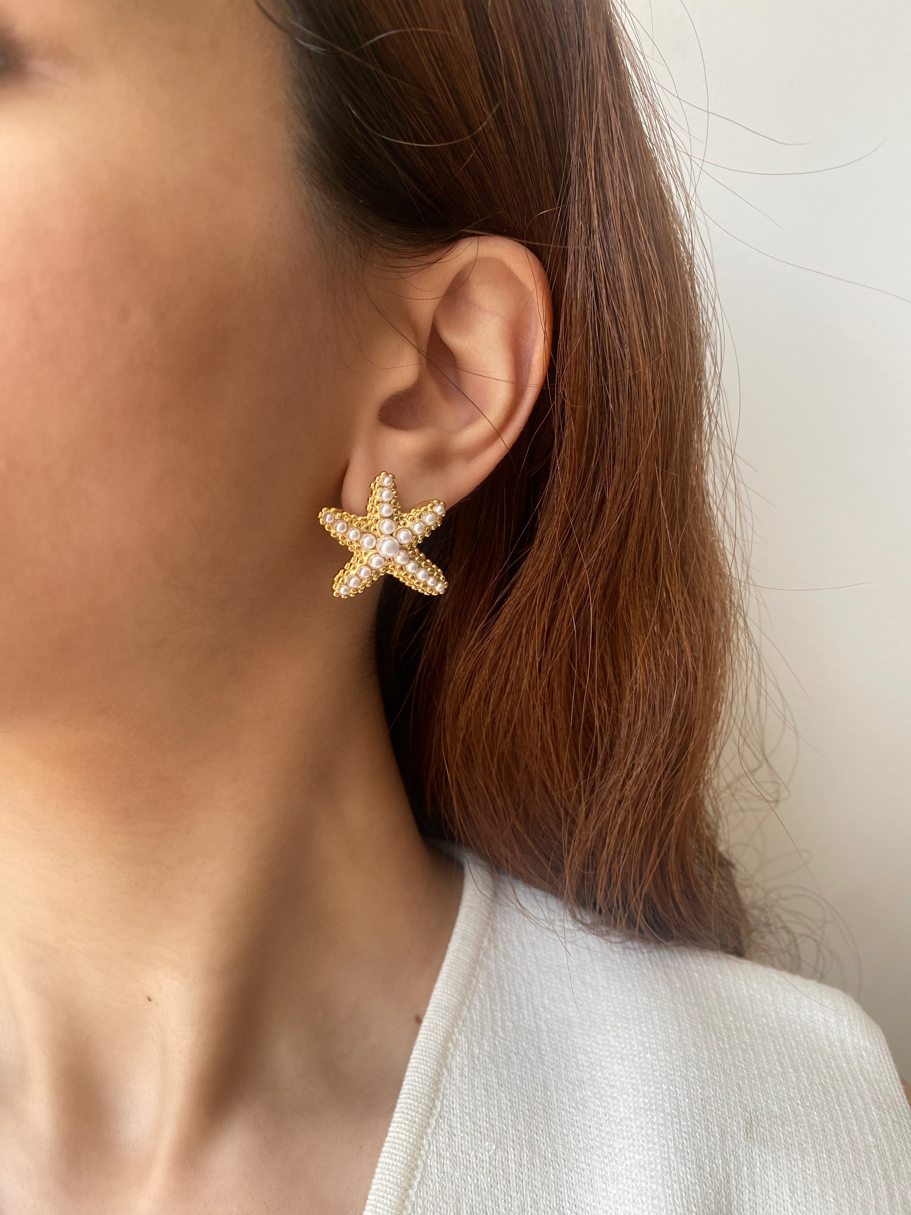 Pearl Starfish Earrings