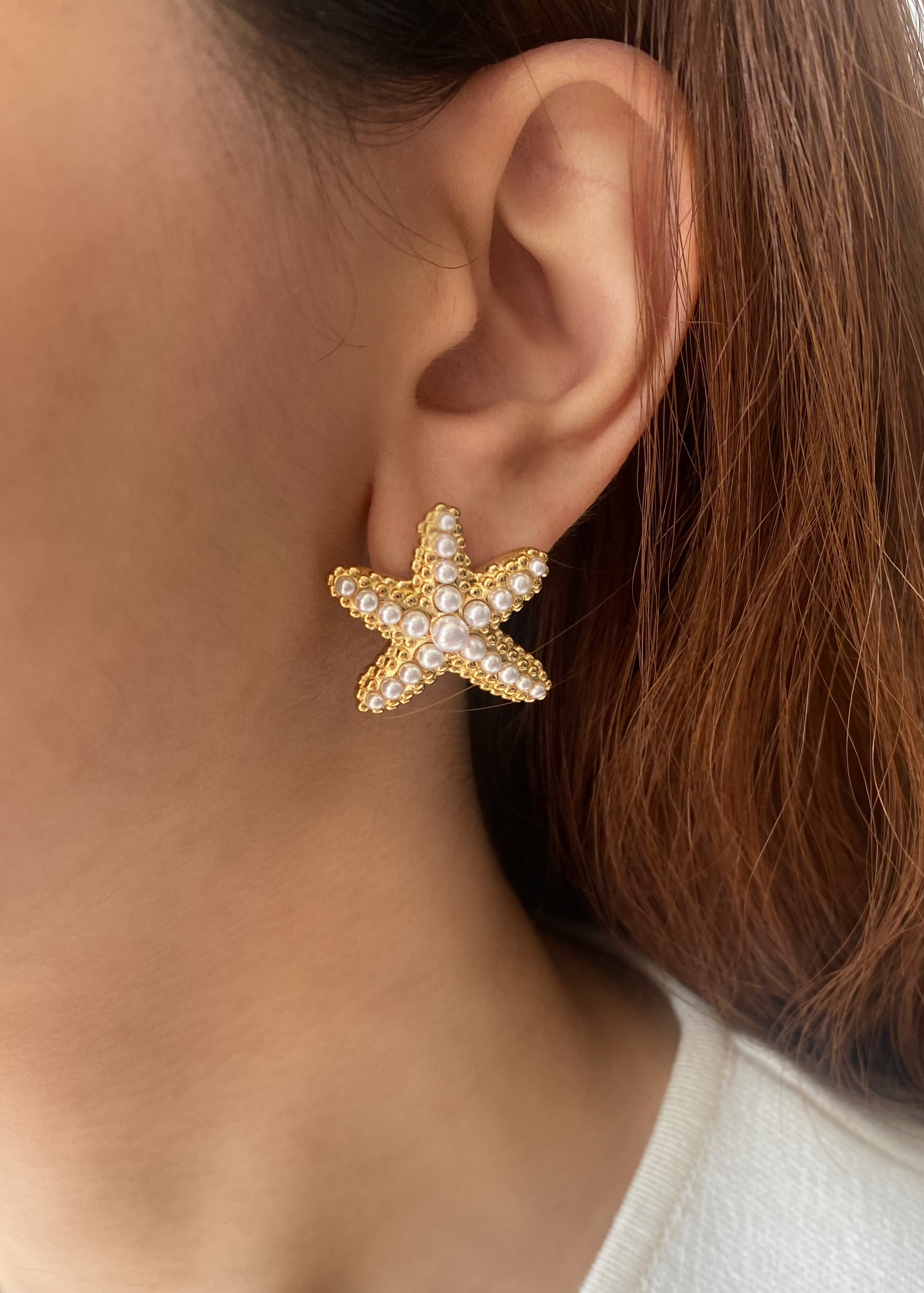 Pearl Starfish Earrings