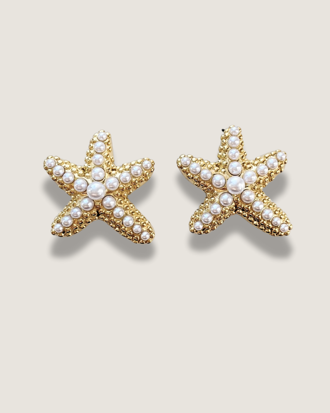 Pearl Starfish Statement Earrings