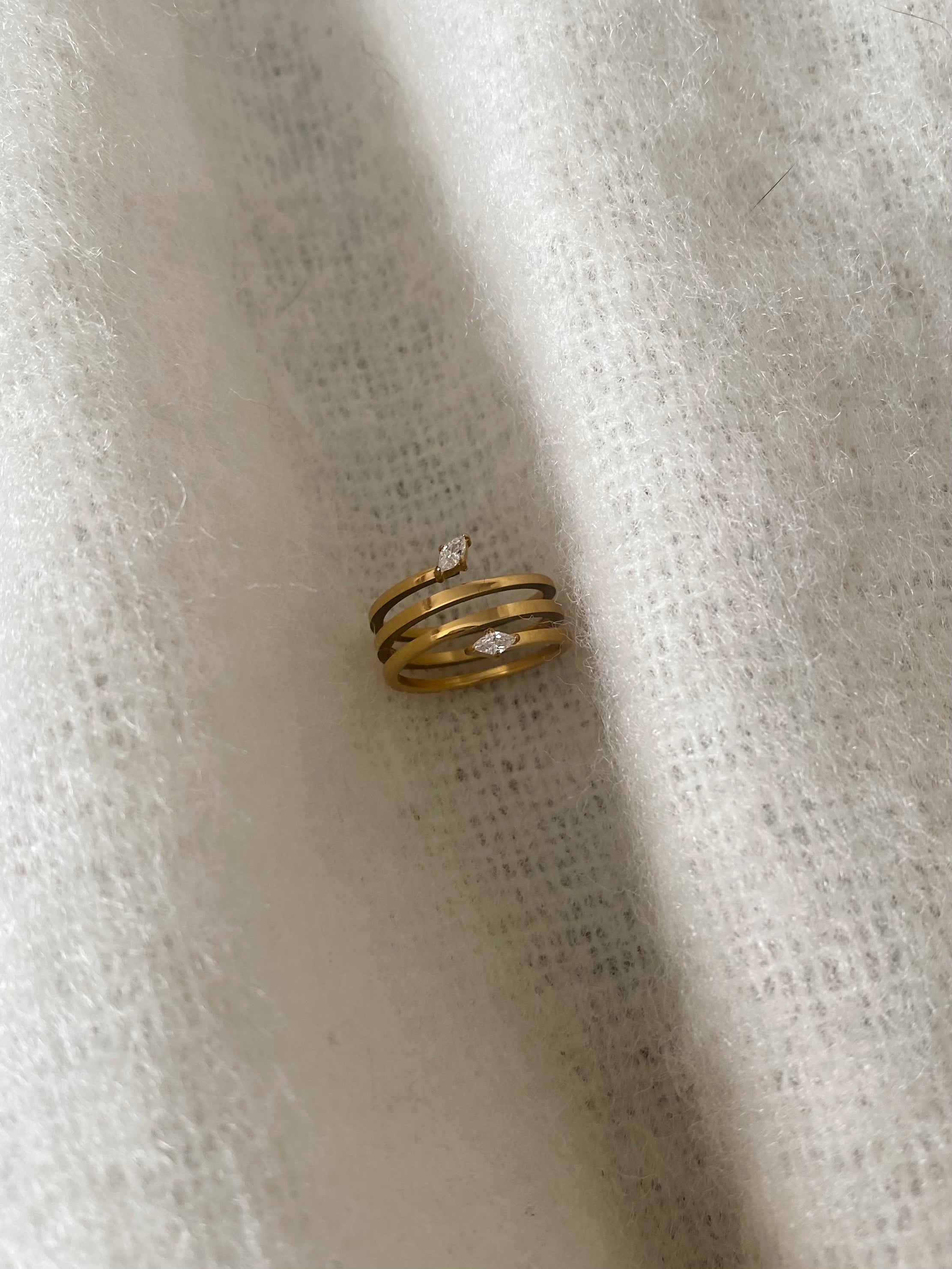 Serpentine Marquise Wrap Ring