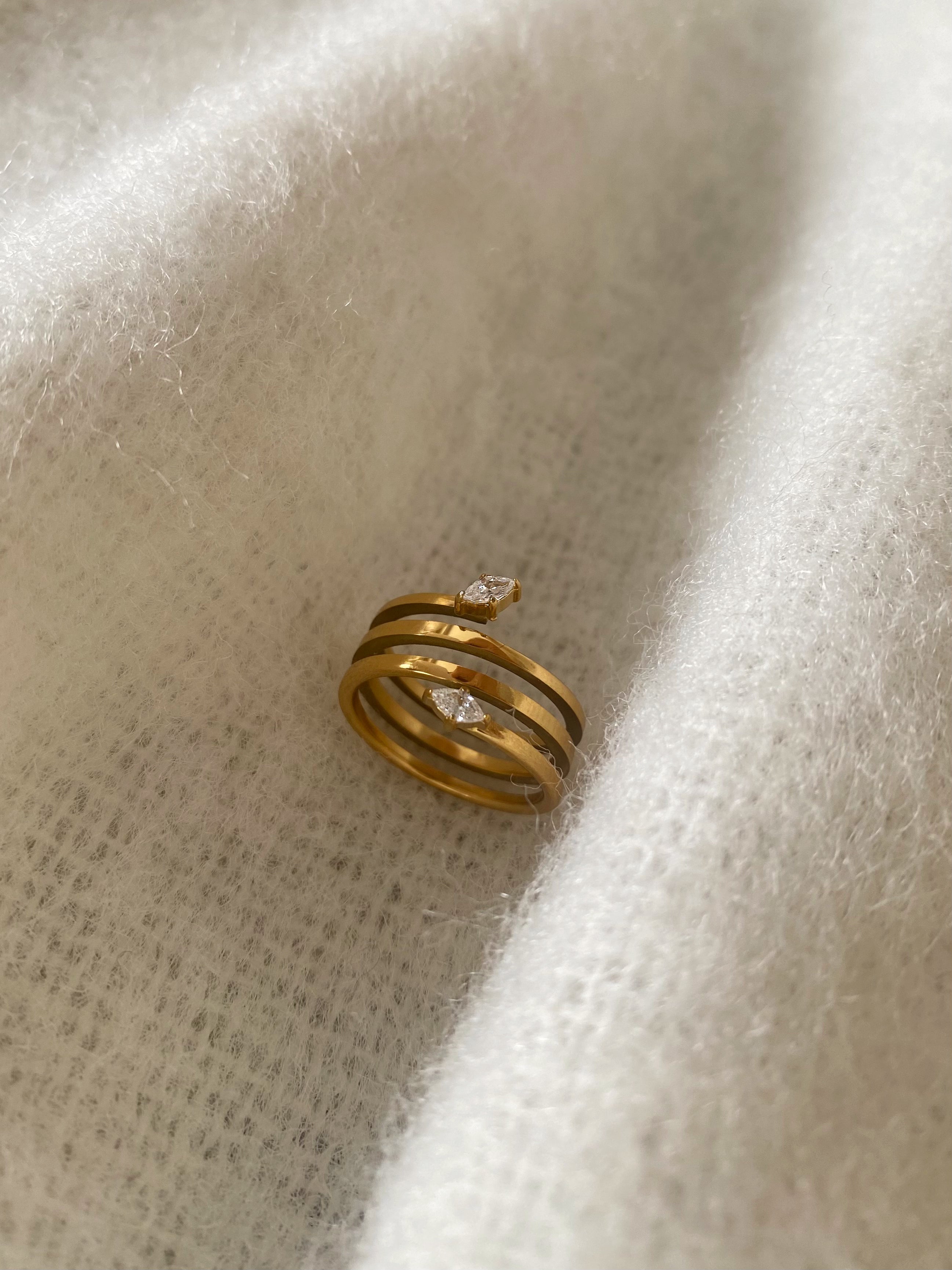 Serpentine Marquise Wrap Ring