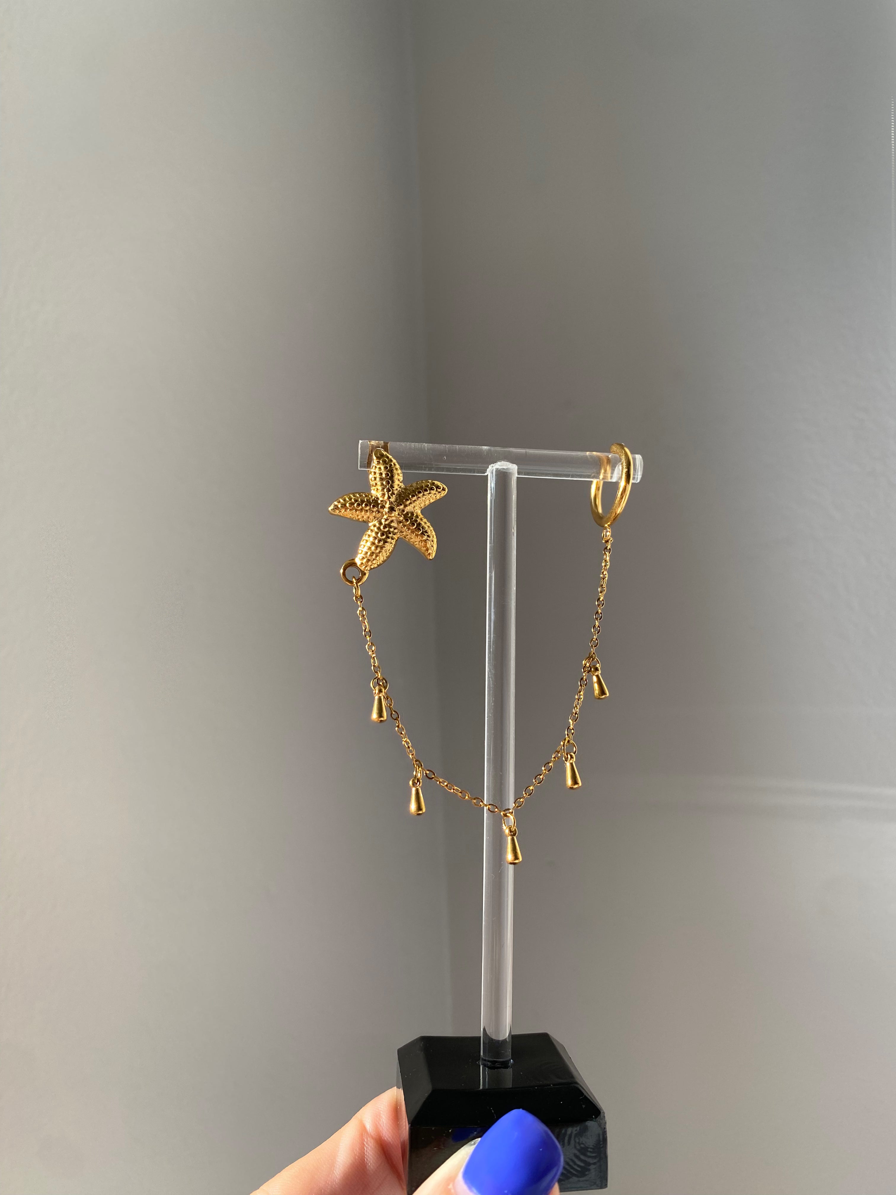 Starfish Chain Cuff Earrings