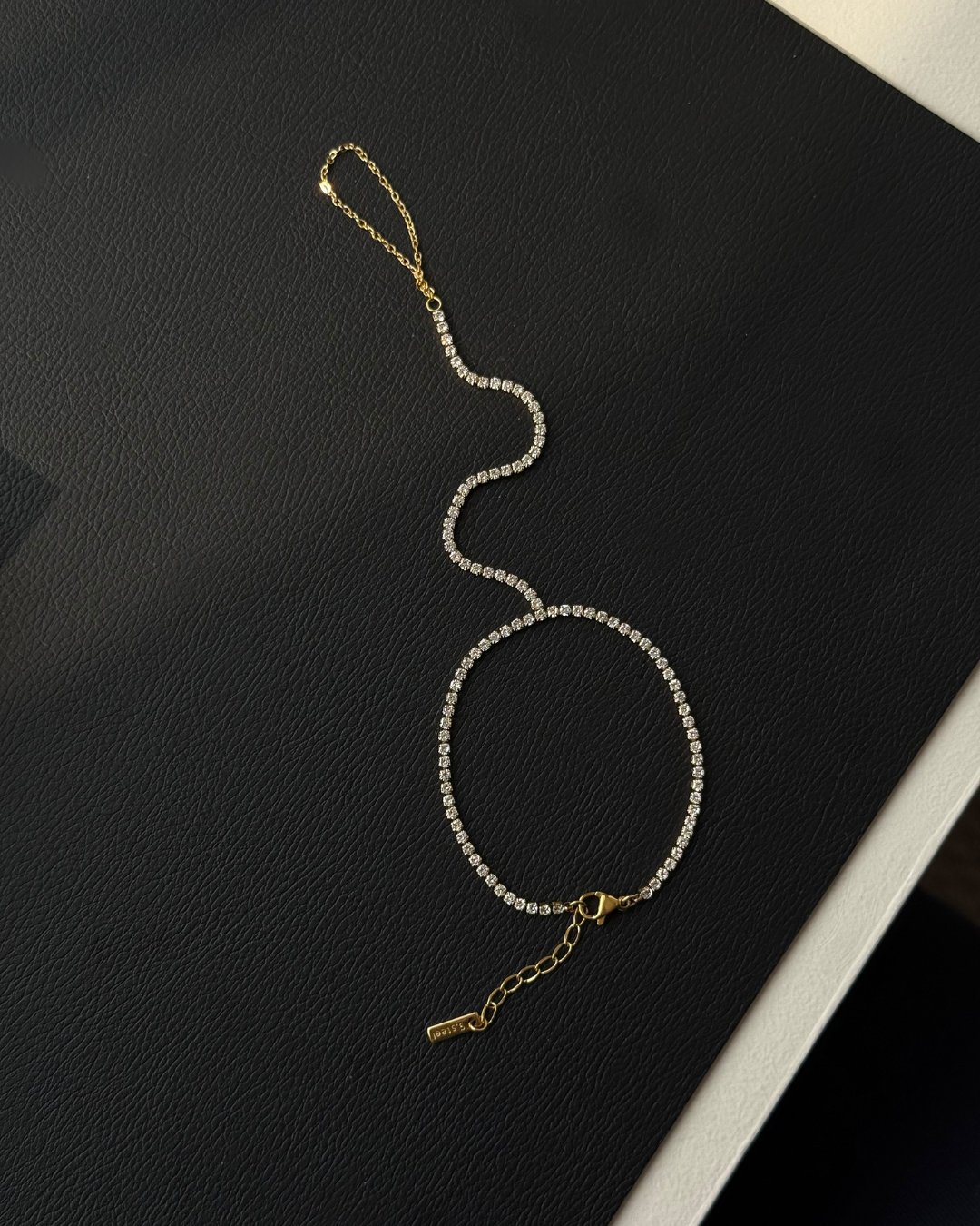 Tennis Hand Chain Bracelet – Gold CZ Finger to Wrist Jewelry
